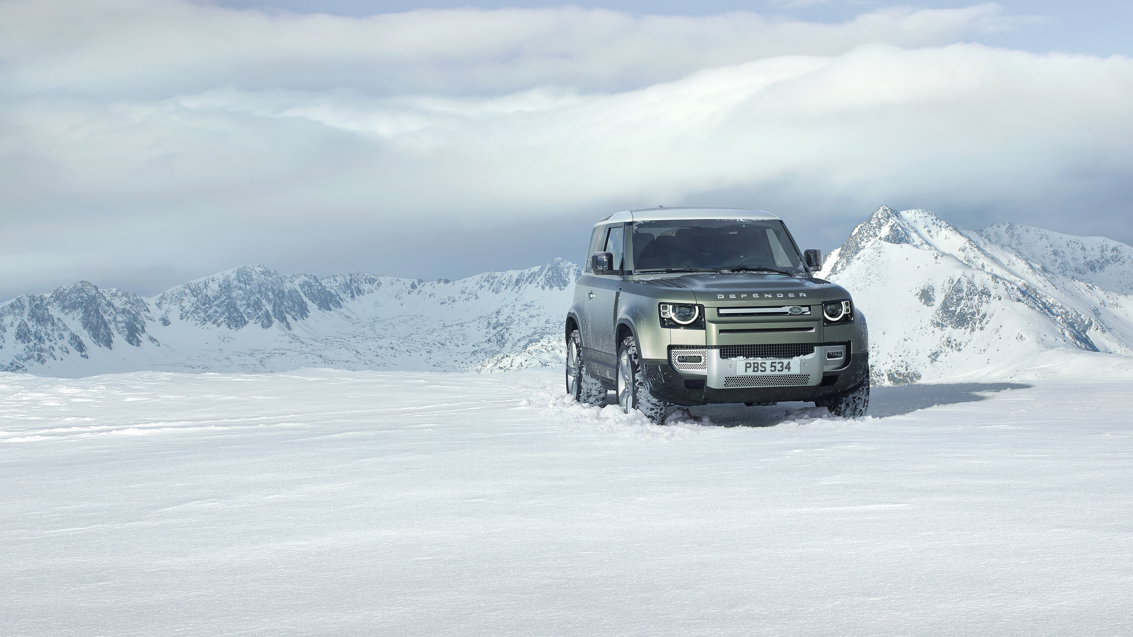 Land Rover Defender Car Vehicle SUV Off Road 4x4 Snow 3840x2160