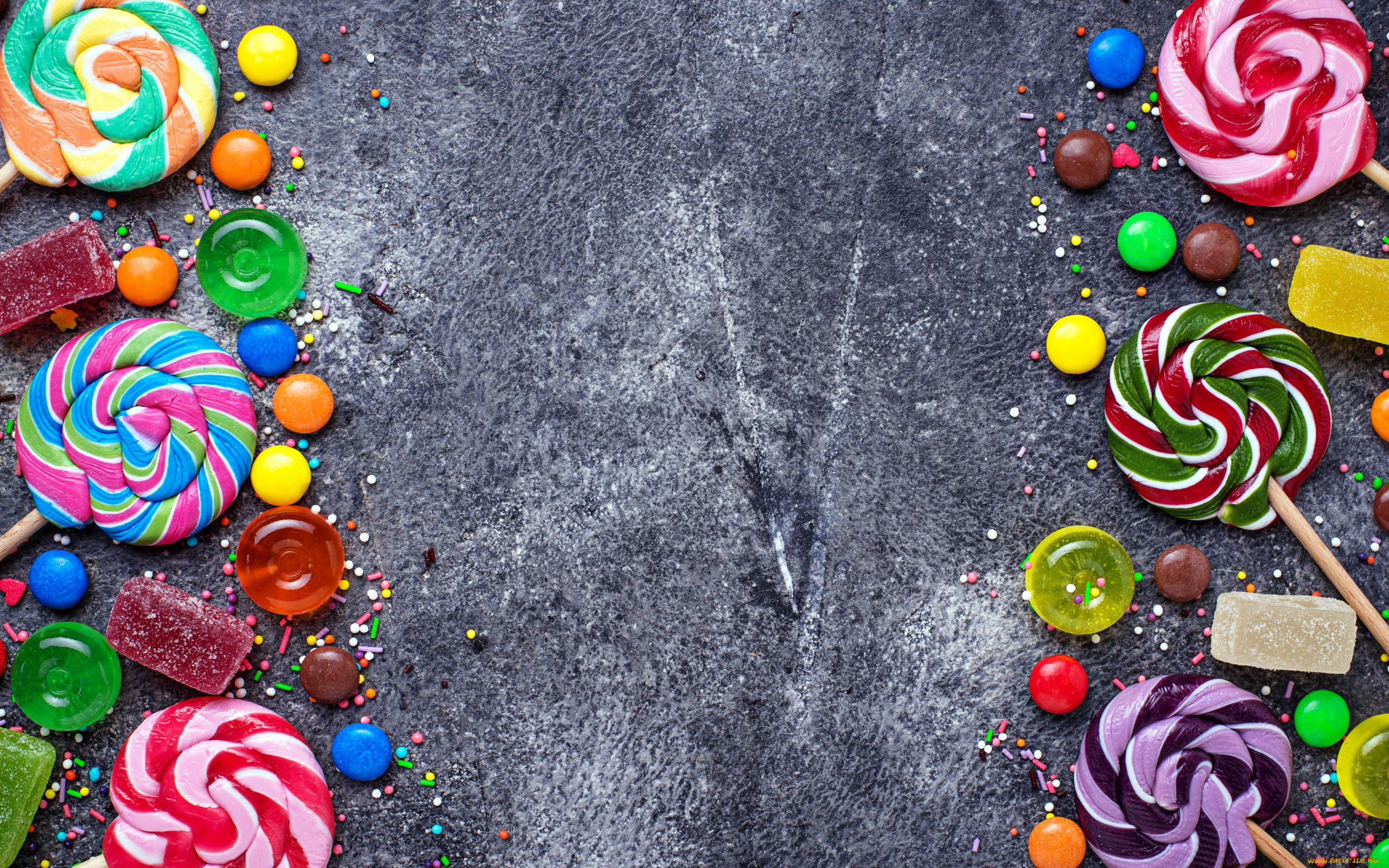 Food Lollipop Sweets Candy Sprinkles 2560x1600