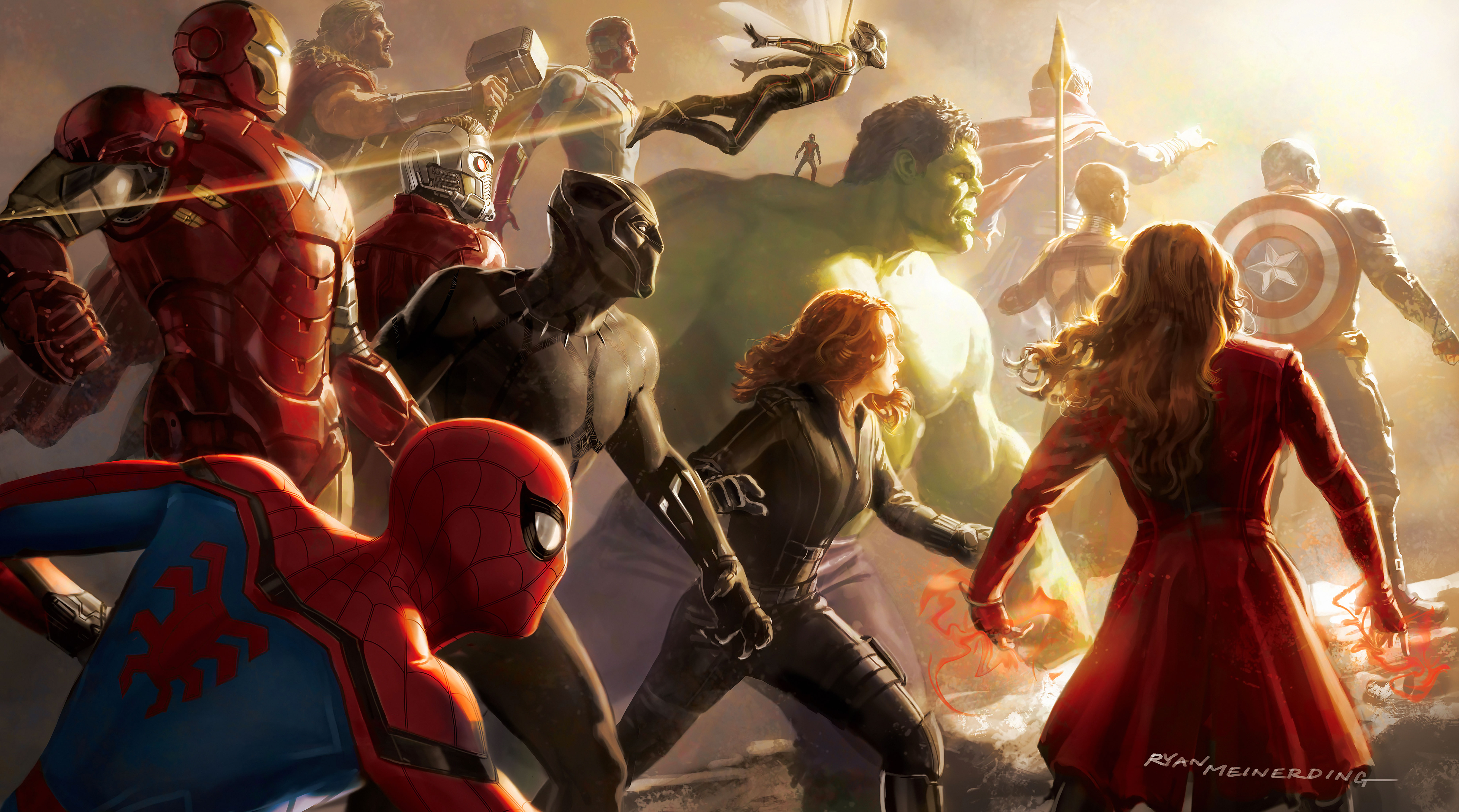 Marvel Cinematic Universe Marvel Comics Iron Man Spider Man Thor Black Widow The Avengers Captain Am 8000x4456