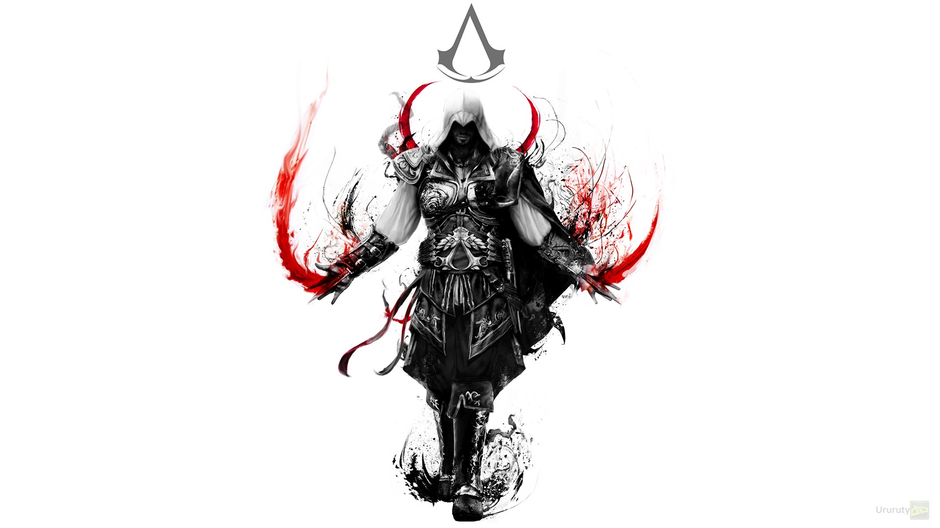 Video Games Assassins Creed Brotherhood Video Game Art Selective Coloring Simple Background 1920x1080