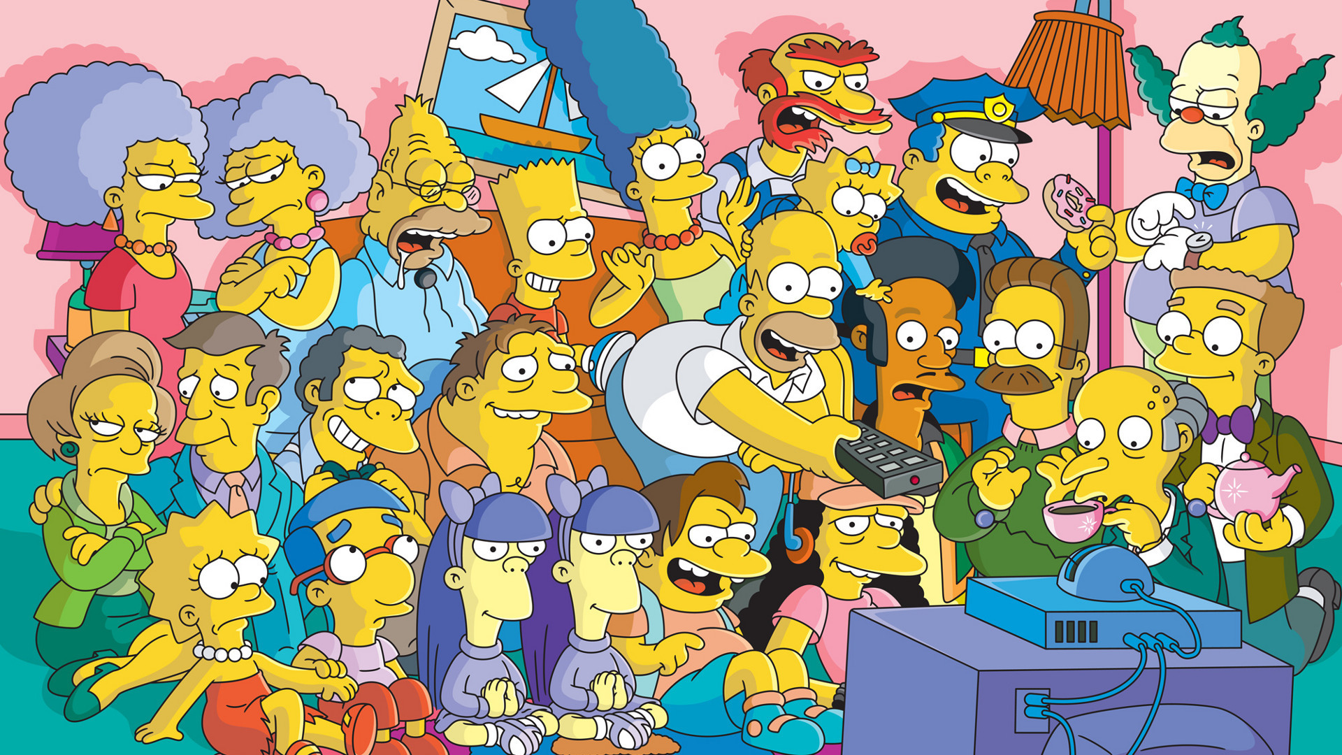 The Simpsons Homer Simpson Lisa Simpson Marge Simpson Bart Simpson Maggie Simpson Krusty The Clown 1920x1080