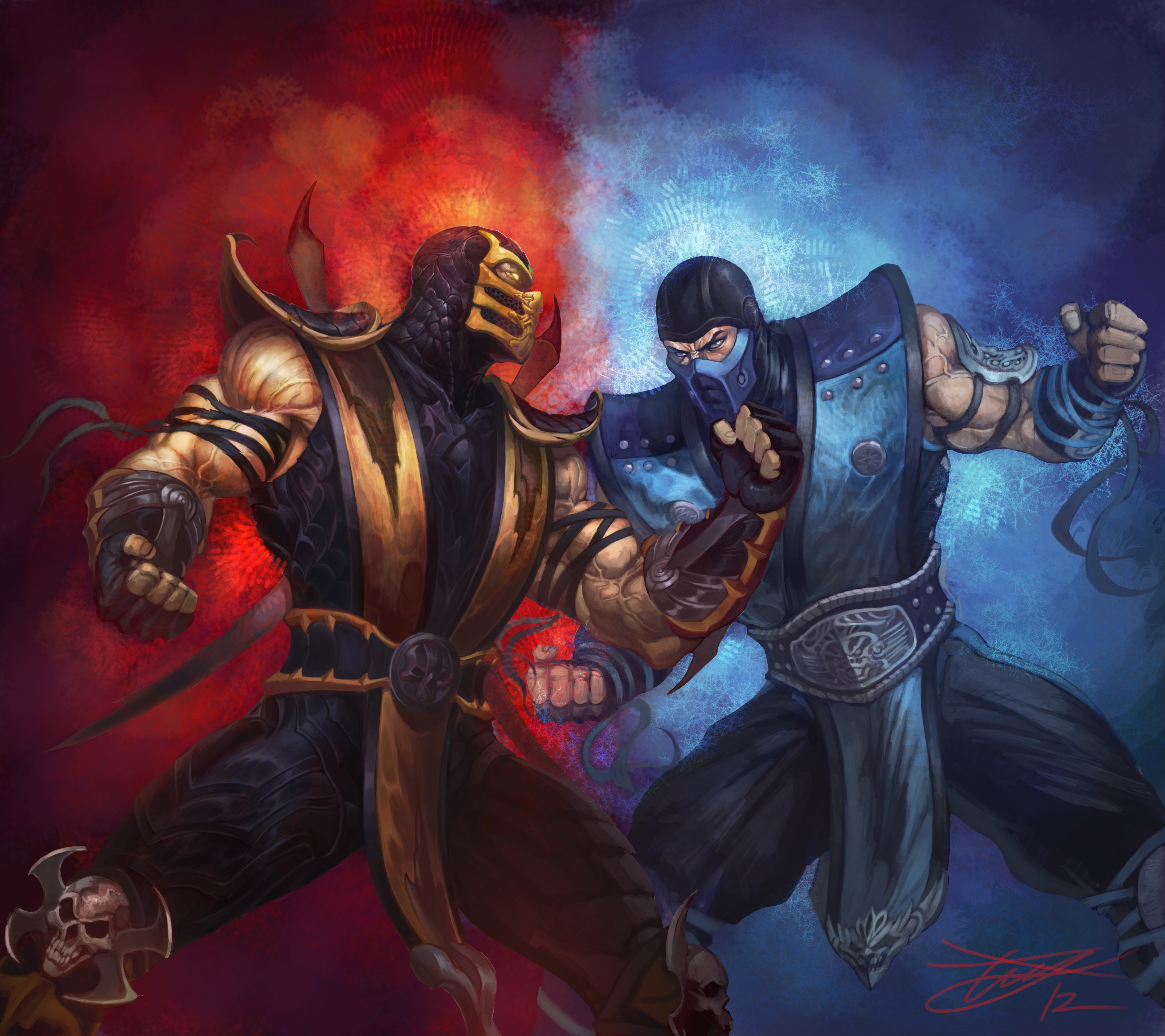 Sub Zero Mortal Kombat Scorpion Mortal Kombat 4083x3632