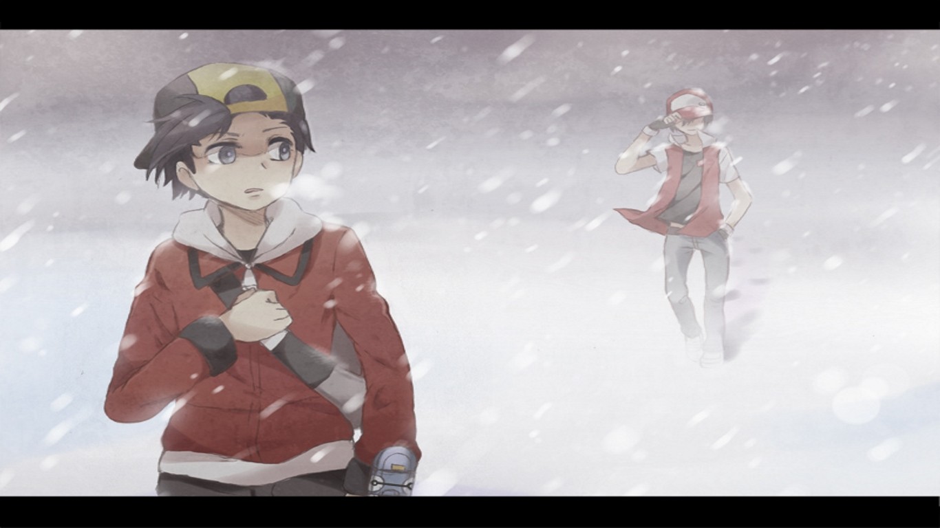 Pokemon Red Character Anime Boys Snow Anime 1366x768