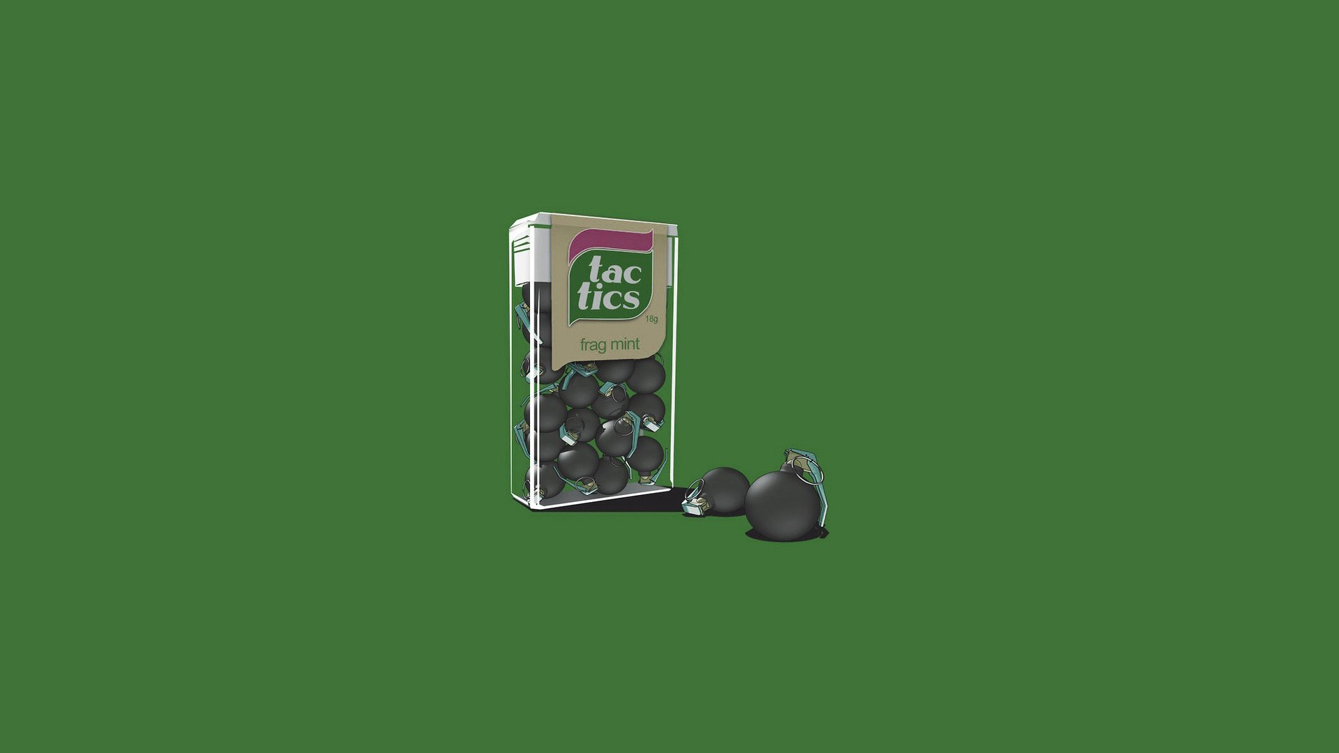 Grenades Green Minimalism Humor 1920x1080