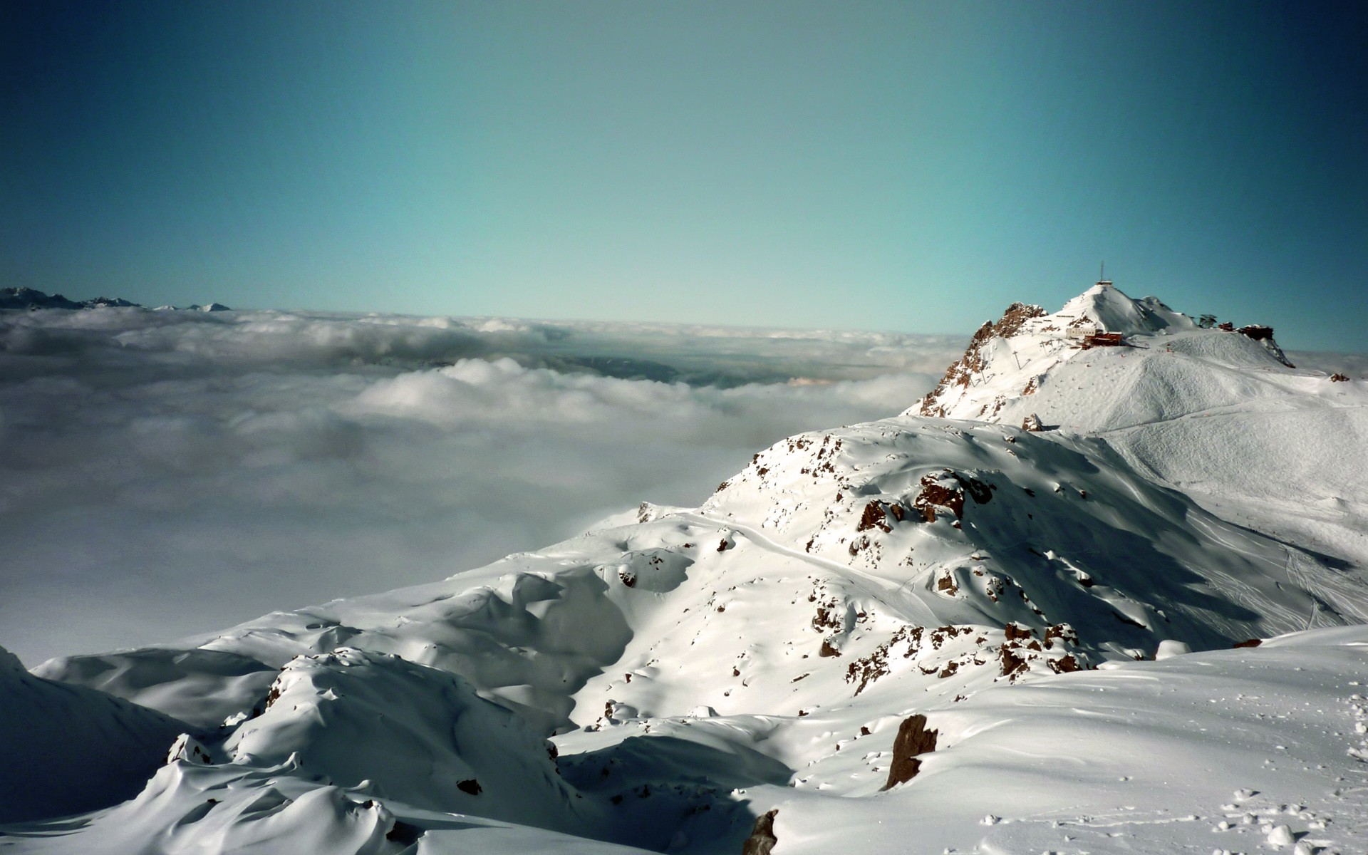 Sky Mount Hood Snow Rock 1920x1200