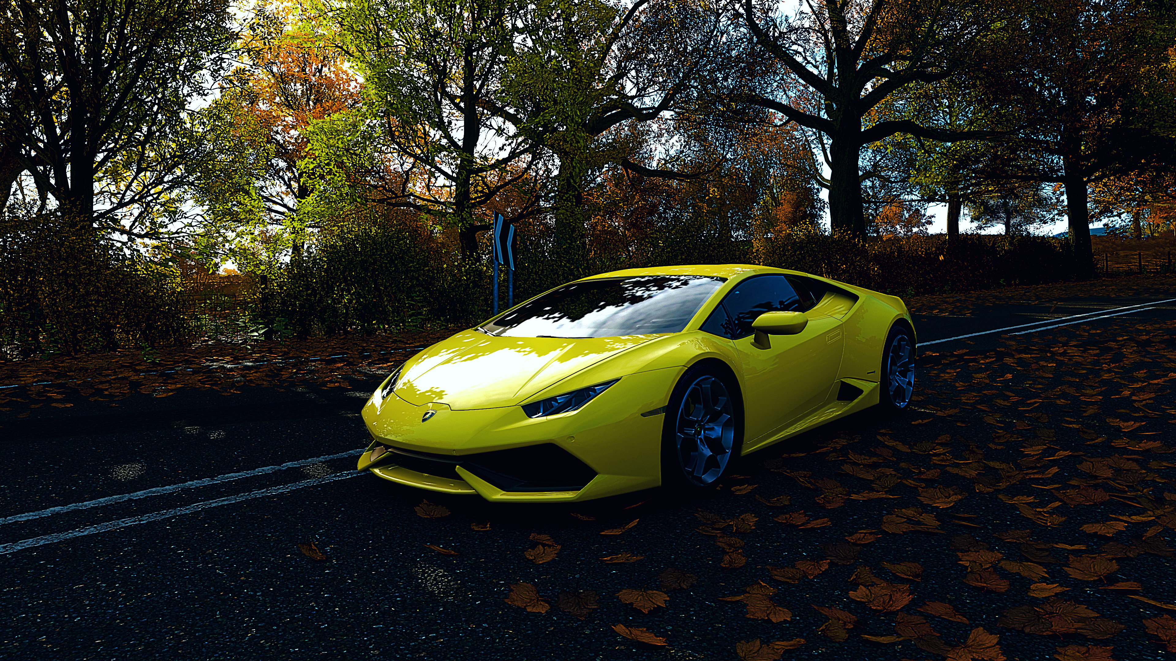 Forza Horizon 4 2014 Lamborghini Huracan LP 610 4 Video Games Lamborghini Yellow Cars 3840x2160