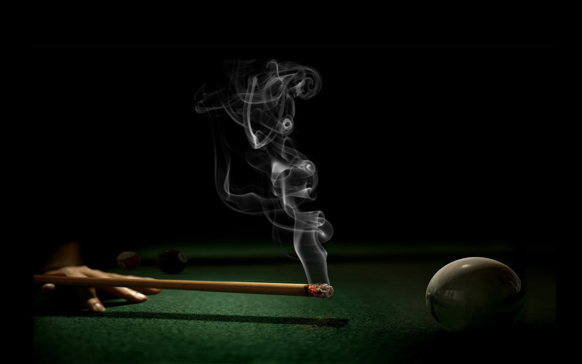 Billiards Digital Art Smoke 1920x1200
