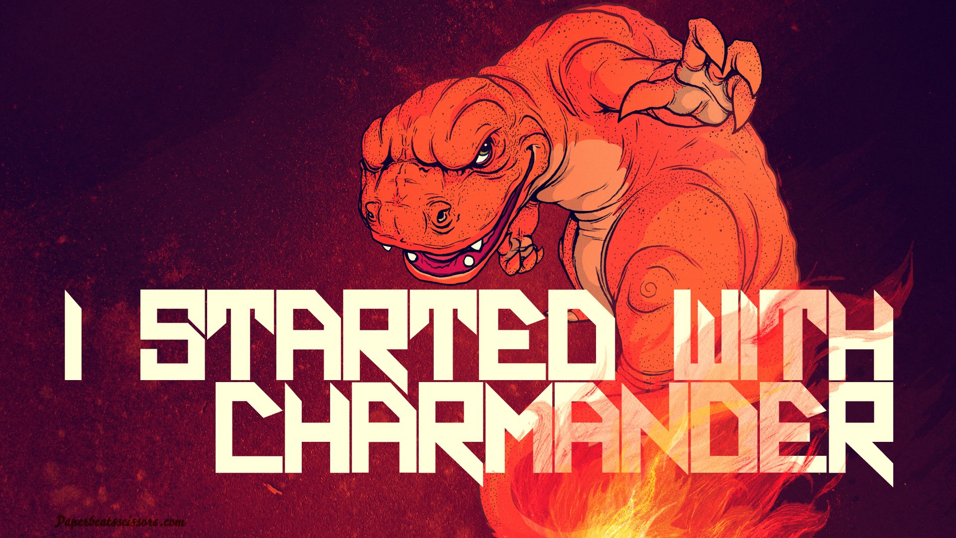 Pokemon Charmander Anime Fire Text 1920x1080