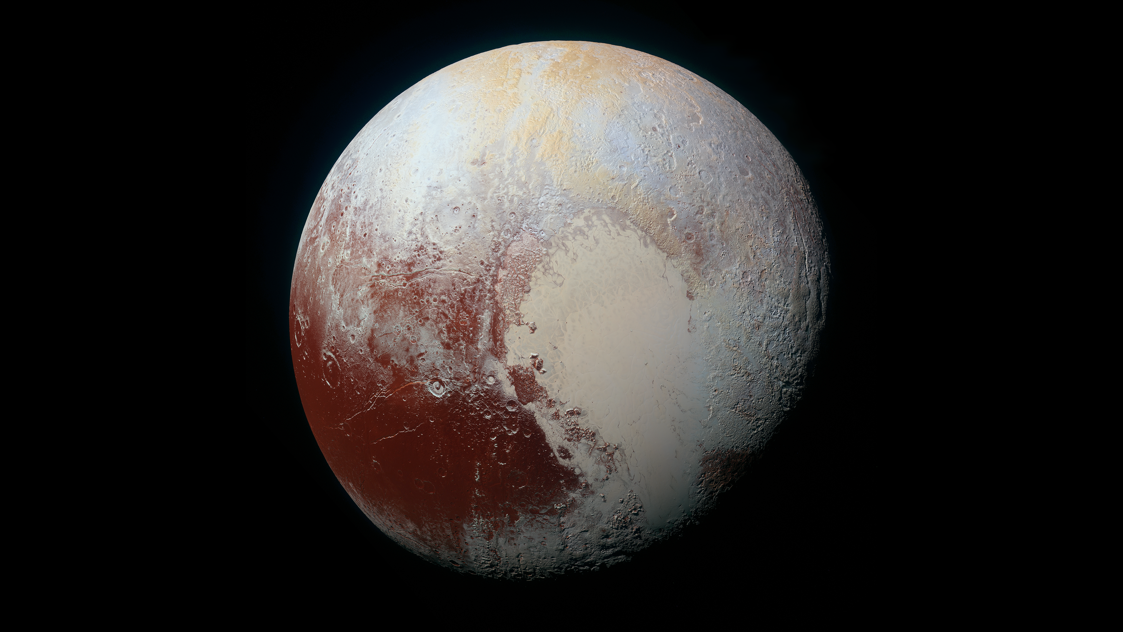 Pluto Space New Horizons Minimalism CGi Digital Art Composite Space Art Painting 3840x2160