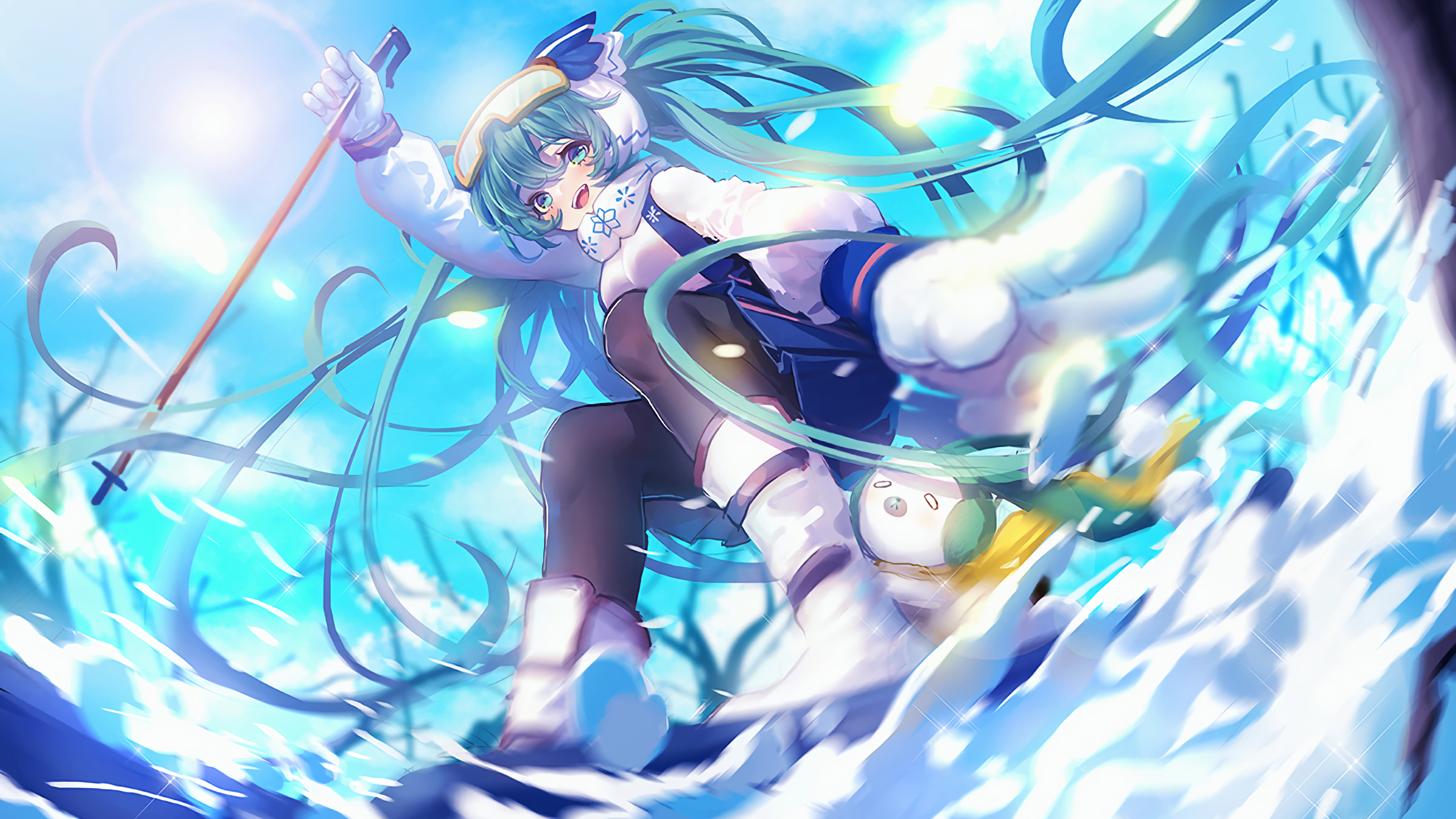 Anime Hatsune Miku Vocaloid Yuki Miku 2400x1350