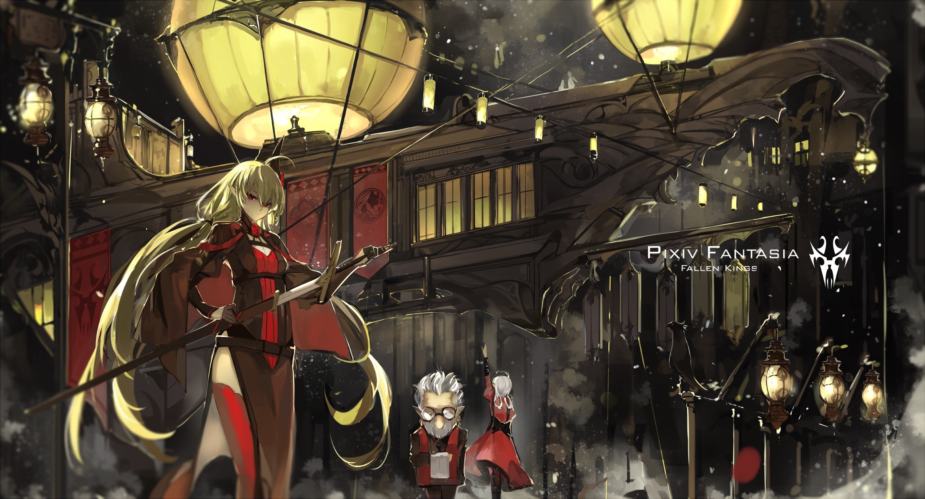 Anime Pixiv Fantasia Fallen Kings Original Characters Armeechef Pixiv Fantasia Saberiii 3000x1620