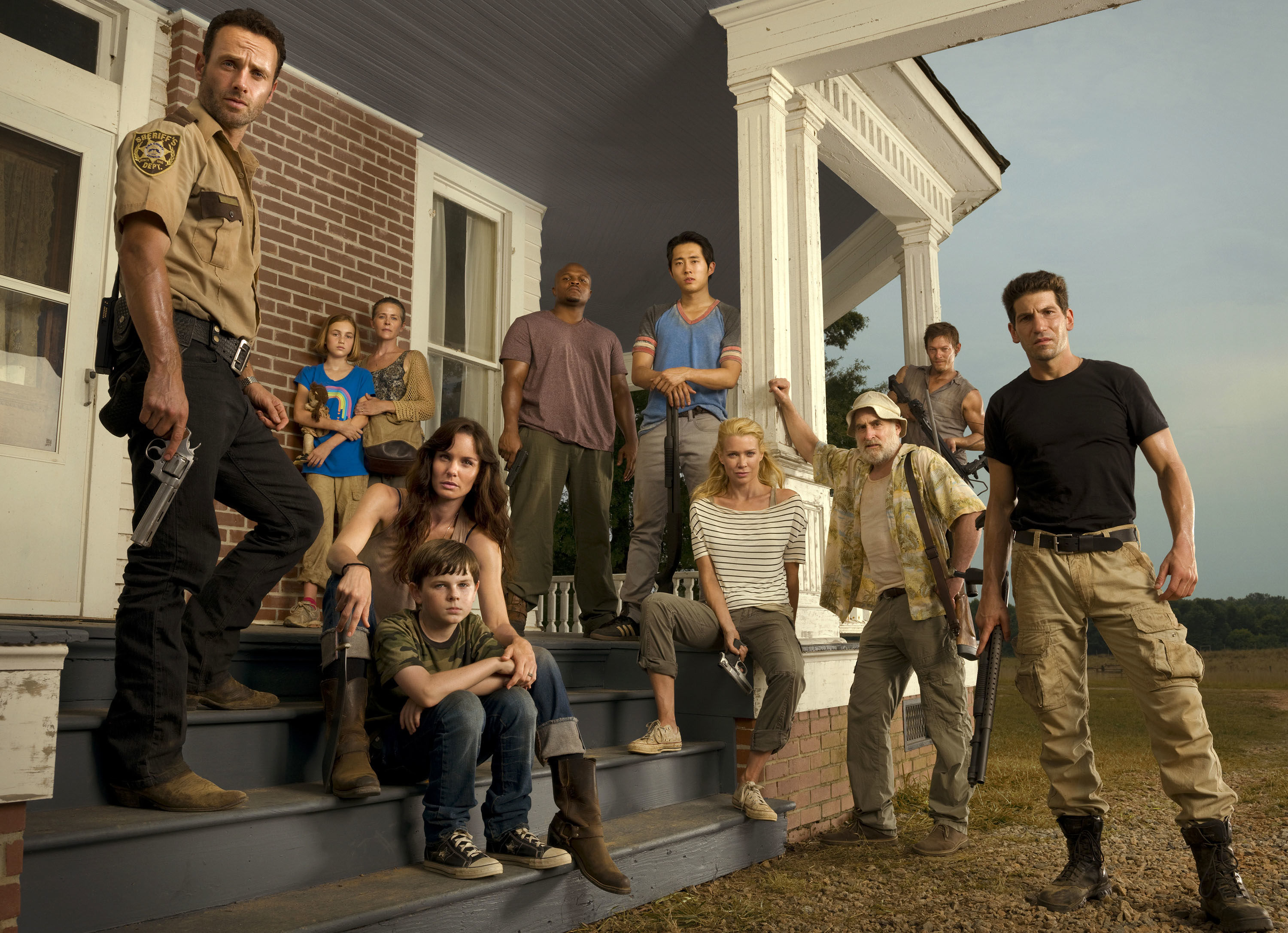 Horror The Walking Dead Cast Sarah Wayne Callies Lori Grimes Chandler Riggs Carl Grimes Andrew Linco 3000x2174