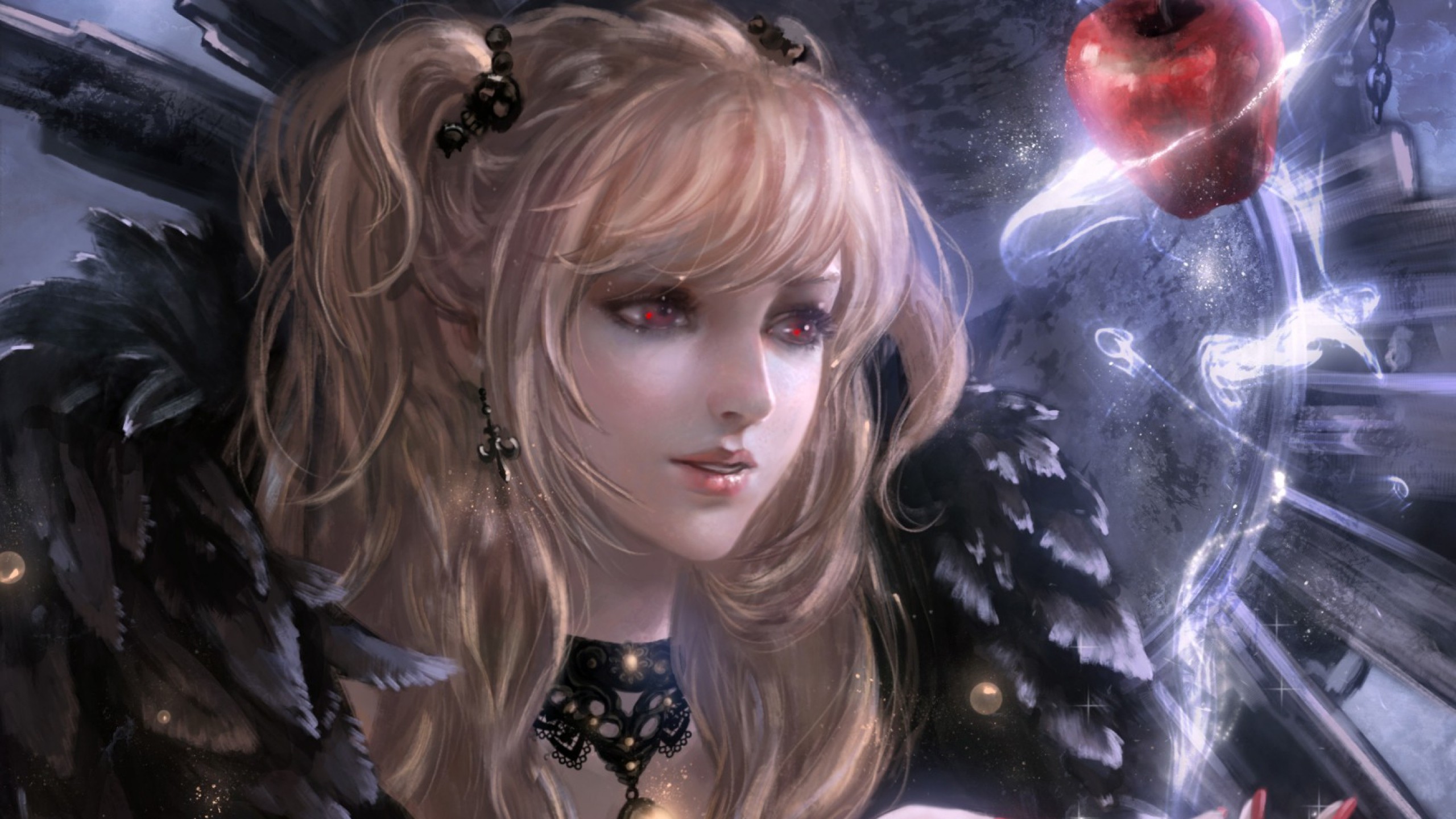 Death Note Amane Misa Anime Blonde Apples Long Hair Anime Girls Fantasy Girl 2560x1440