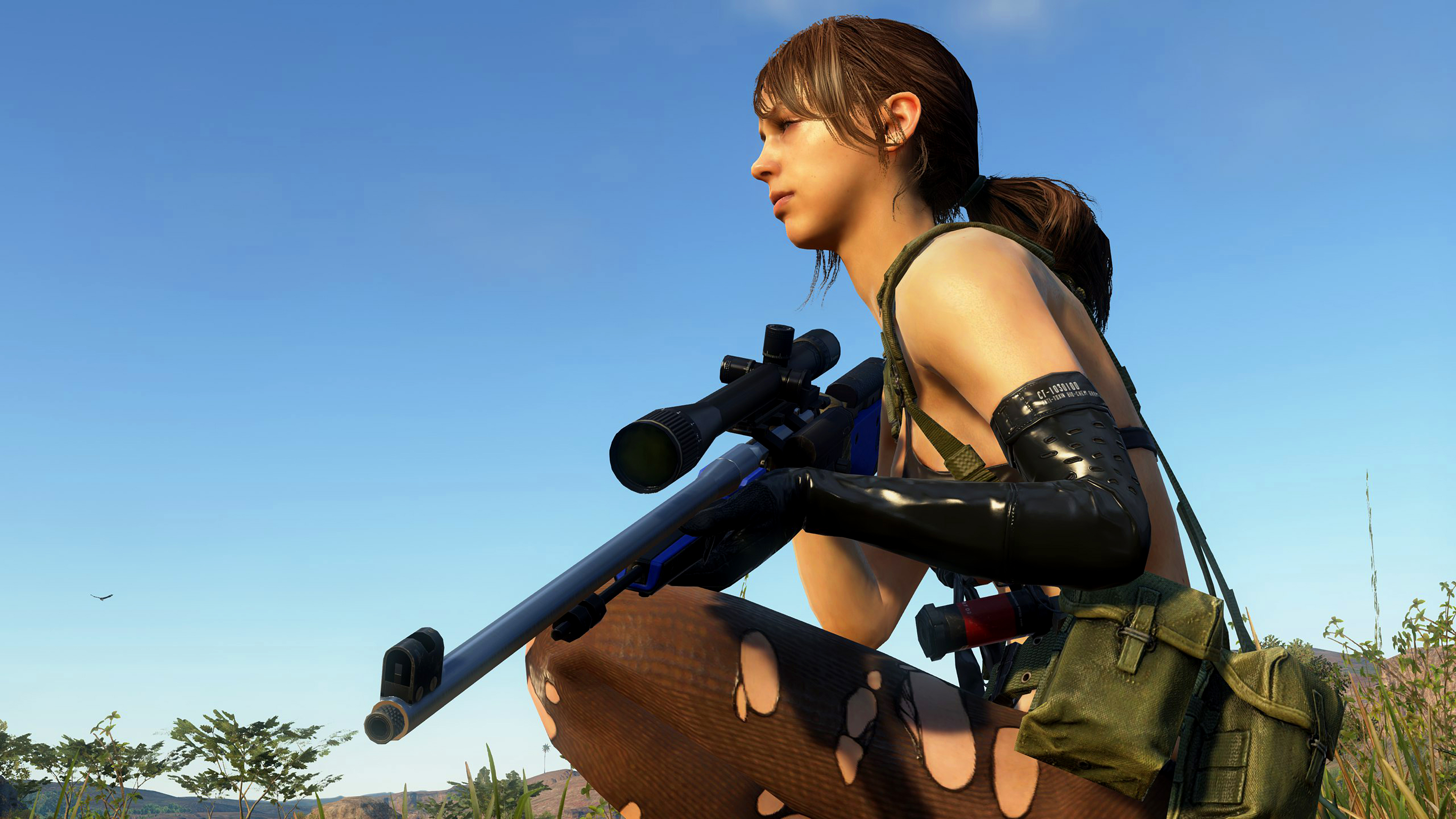 Metal Gear Solid V The Phantom Pain Quiet Screen Shot Low Angle 3840x2160