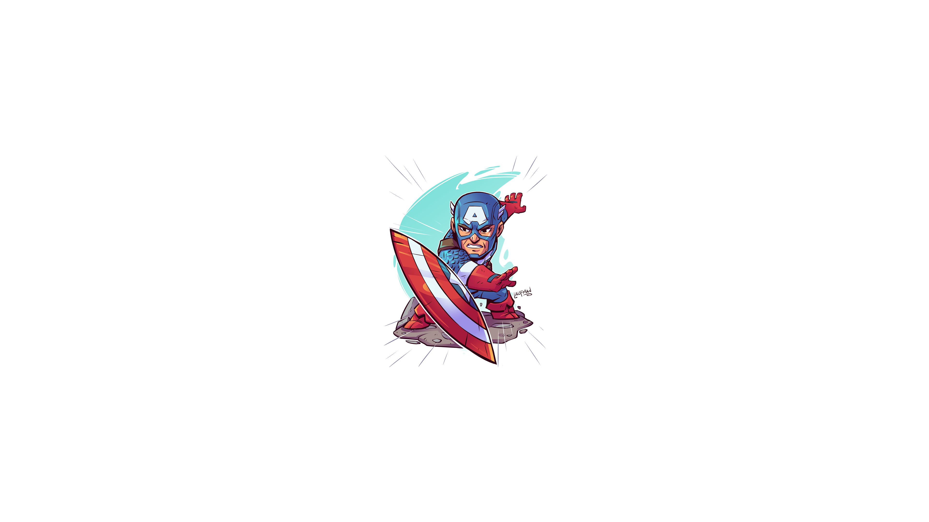 Captain America Marvel Comics Soldier Chibi Minimalism Marvel Heroes S H I E L D Marvel Super Heroes 3840x2160