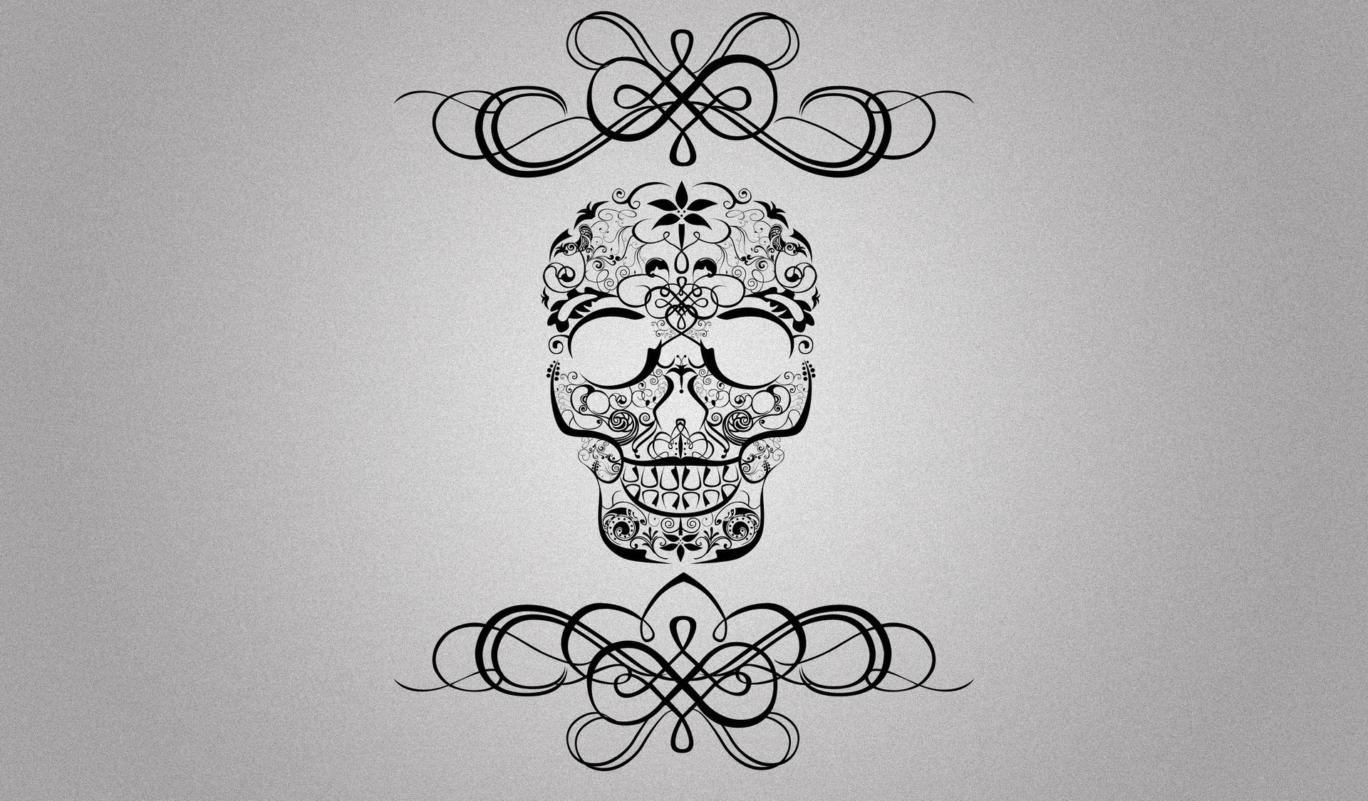 Minimalism Skull Artwork Mirrored 1920x1125