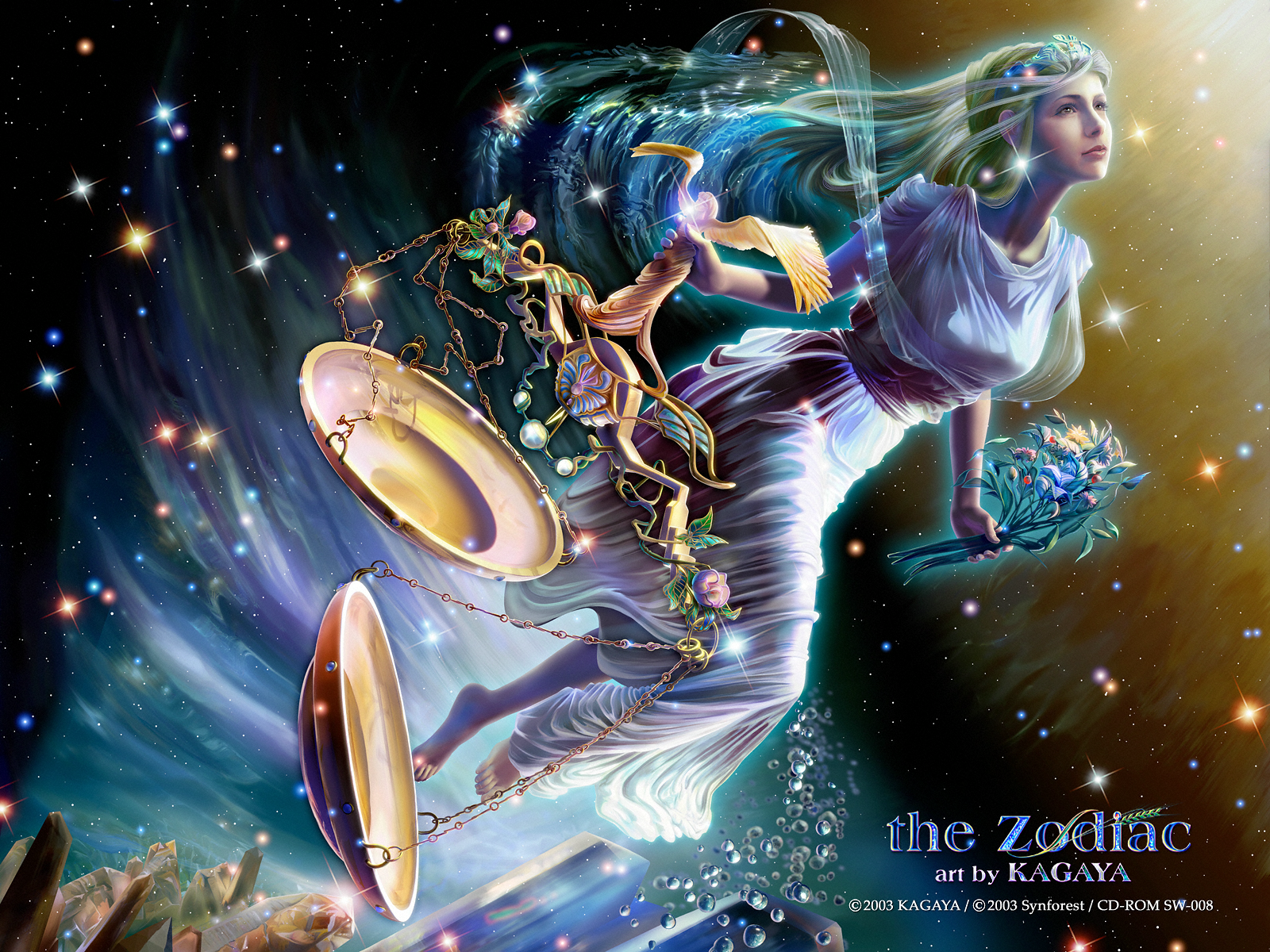 Fantasy Woman Girl Zodiac Aquarius Astrology 1600x1200