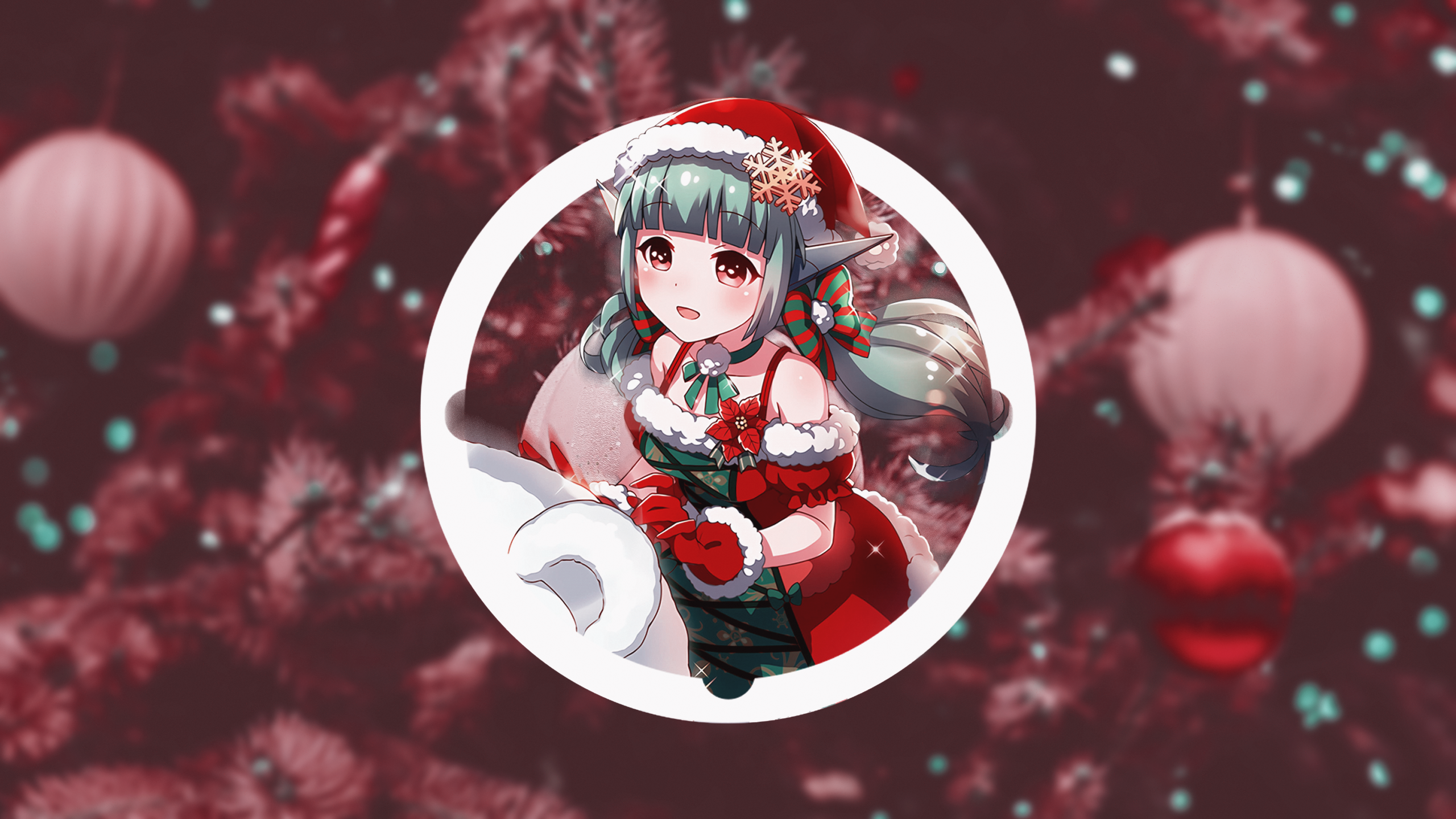 Piture In Picture Christmas Anime Girls 2560x1440