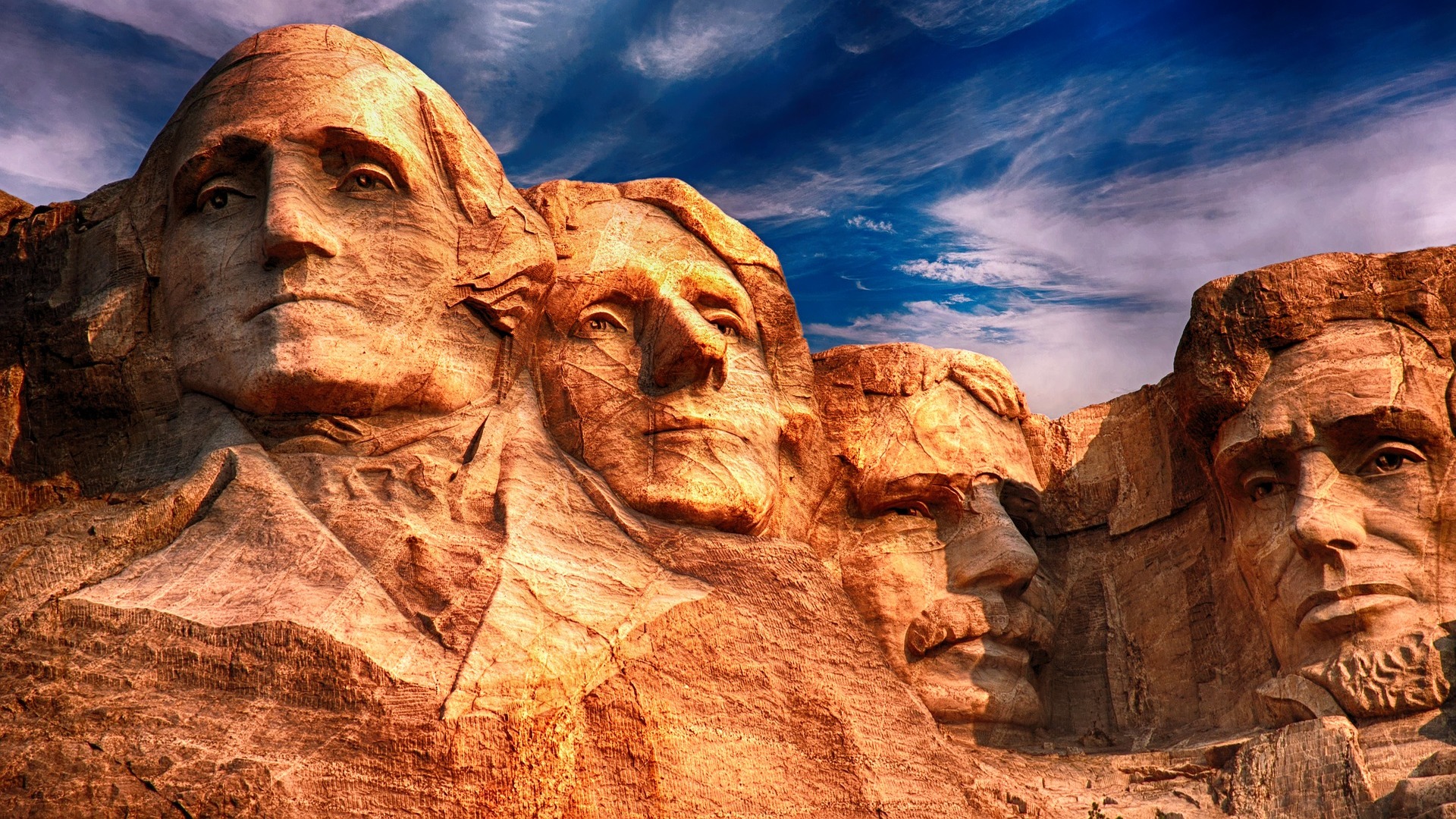 Mount Rushmore USA South Dakota Monument Presidents HDR 1920x1080