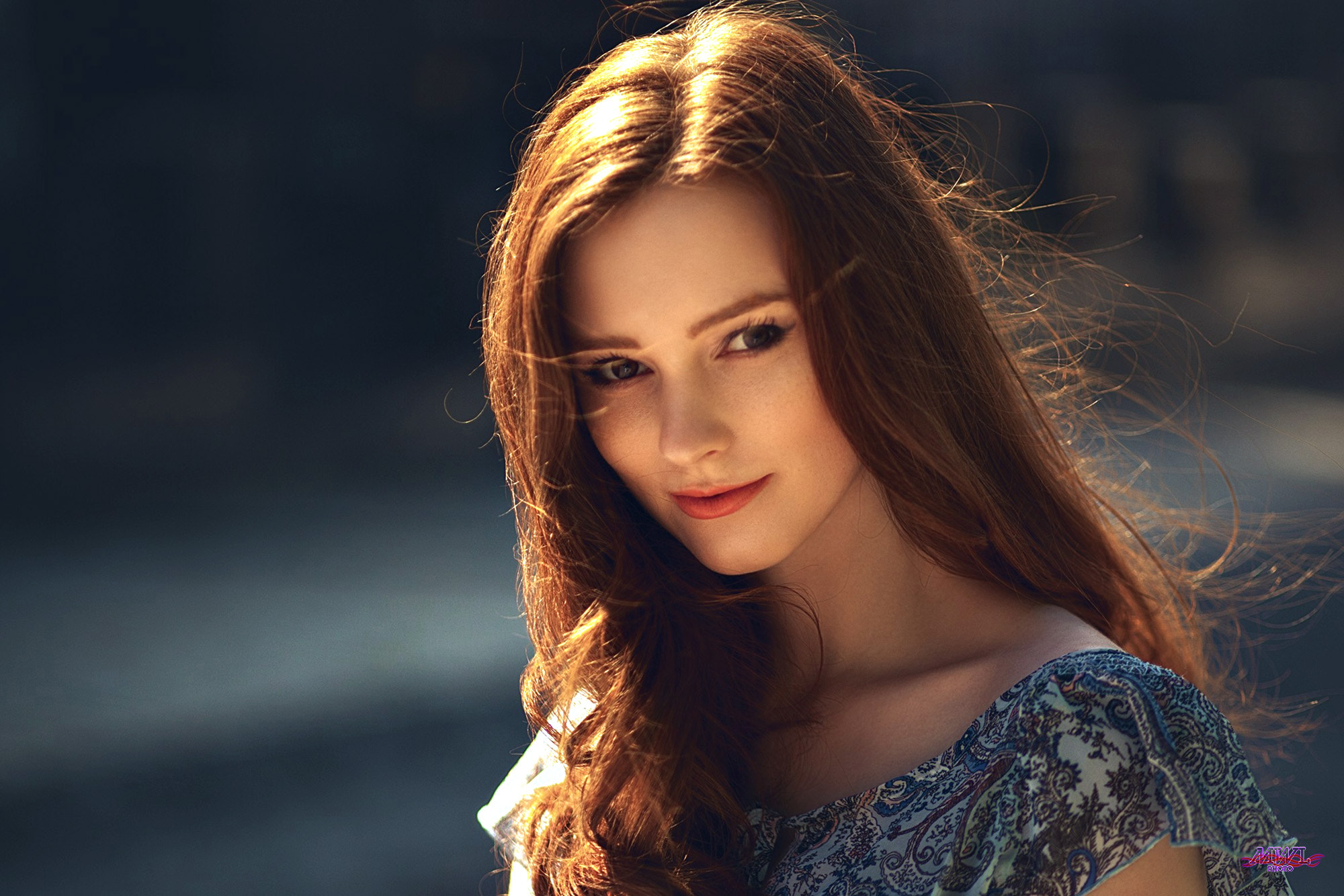 Women Smiling Long Hair MWL Photo Portrait Face Red Lipstick 500px Model Sunlight Alexandra Girskaya 2000x1334