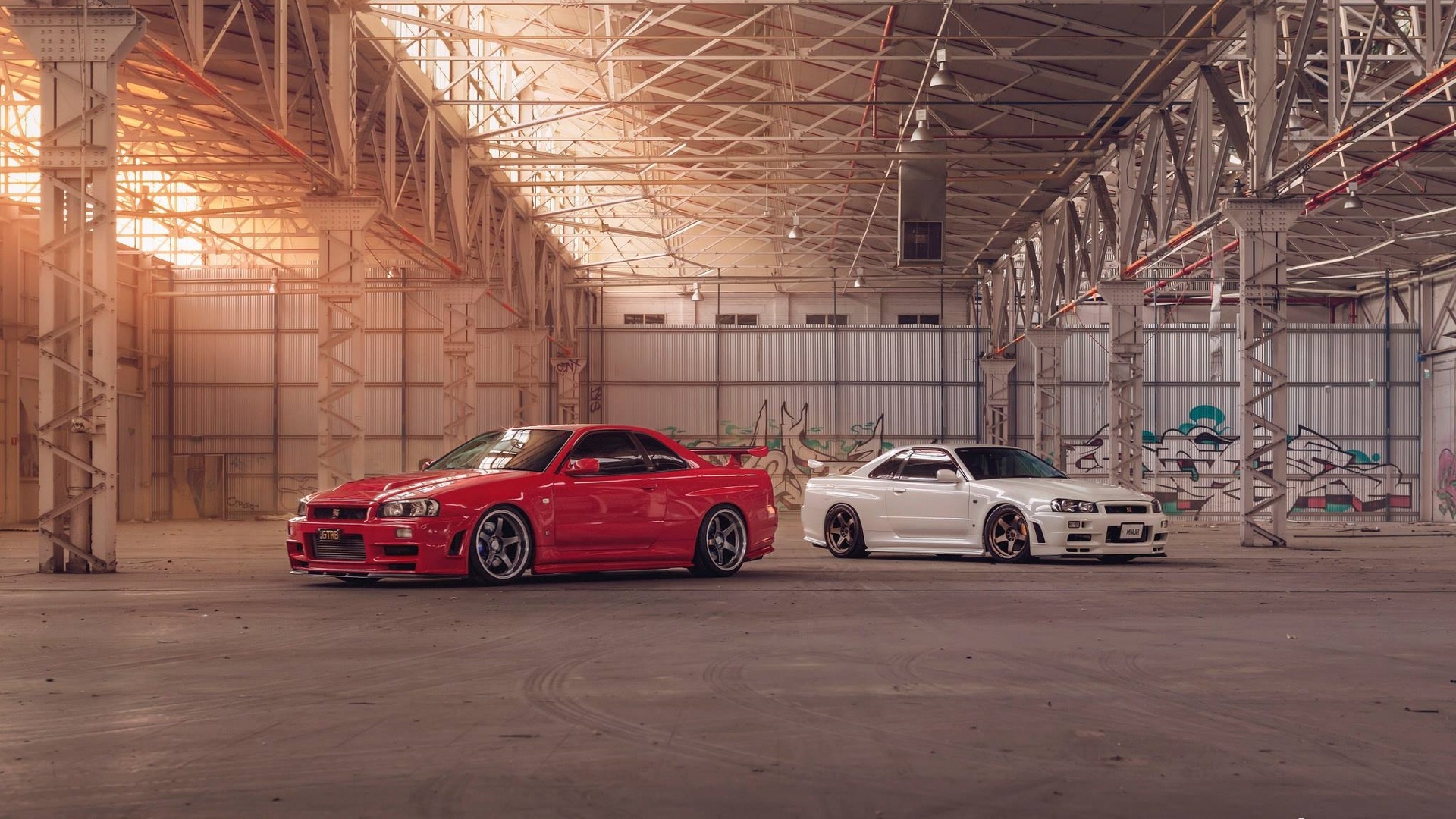 Nissan Skyline GT R R34 Nissan Skyline GT R Nissan Skyline Nissan Japanese Cars JDM Red Cars White C 1920x1080