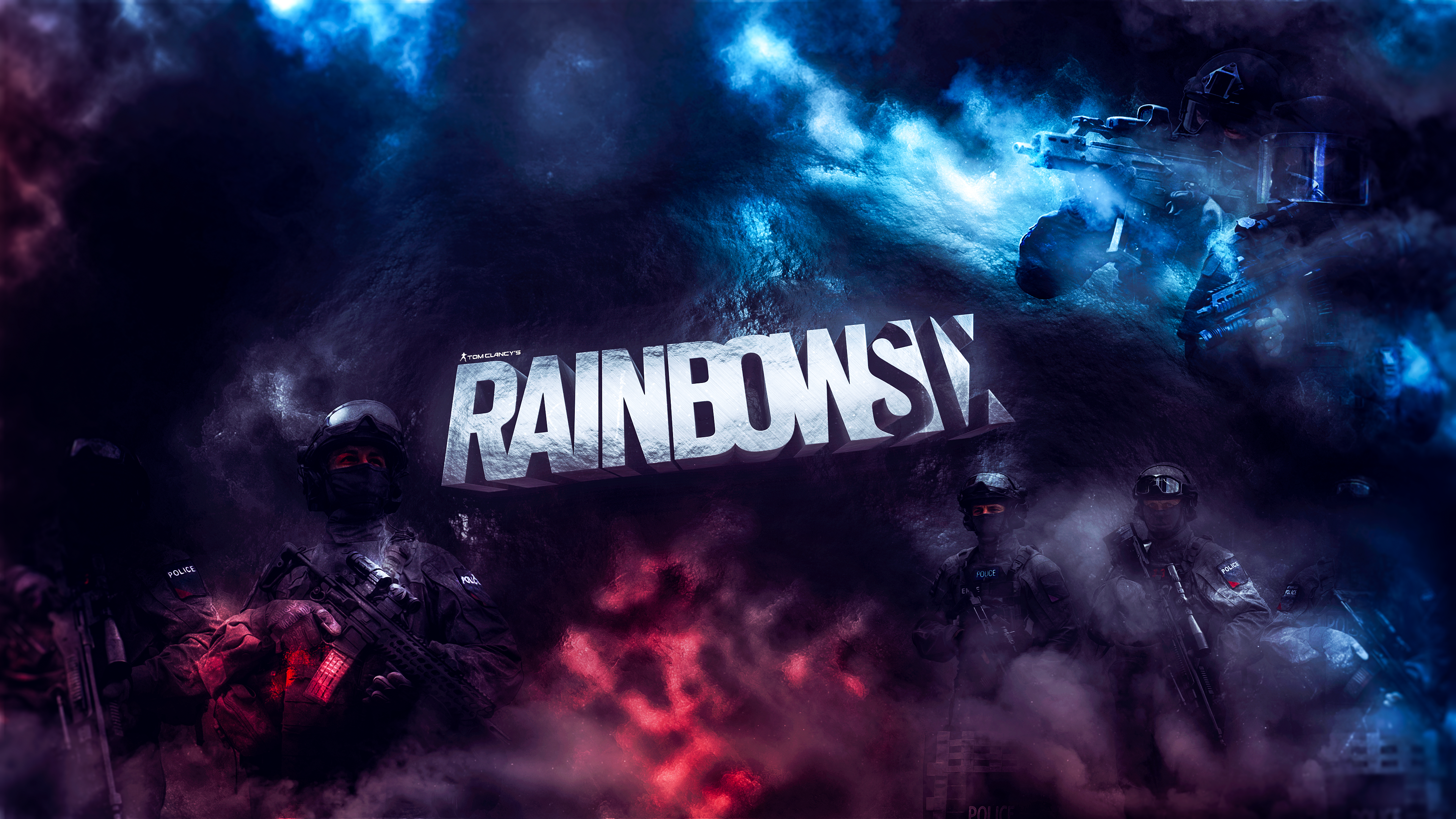 Rainbow 6 Siege Video Games Games Posters Game Logo Digital Art Graphic Design GiGN Tom Clancys Rain 3840x2160