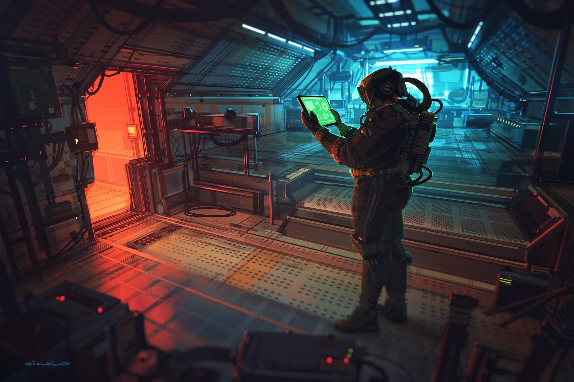 Artwork Concept Art Astronaut Science Fiction Nikolai Lockertsen Depth Of Field 1920x1276