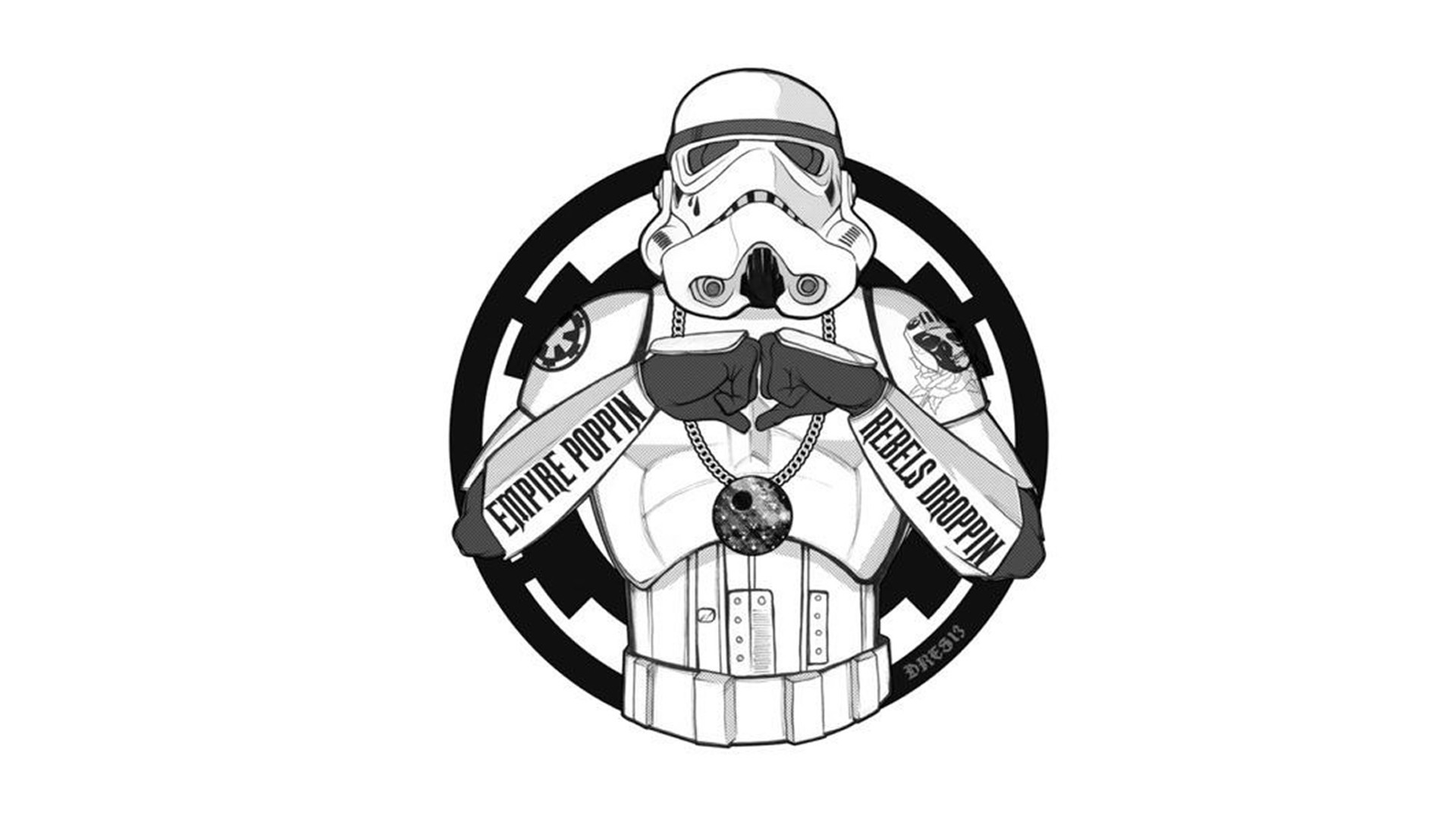 Star Wars Stormtrooper Star Wars Humor Monochrome Upscaled 1920x1080