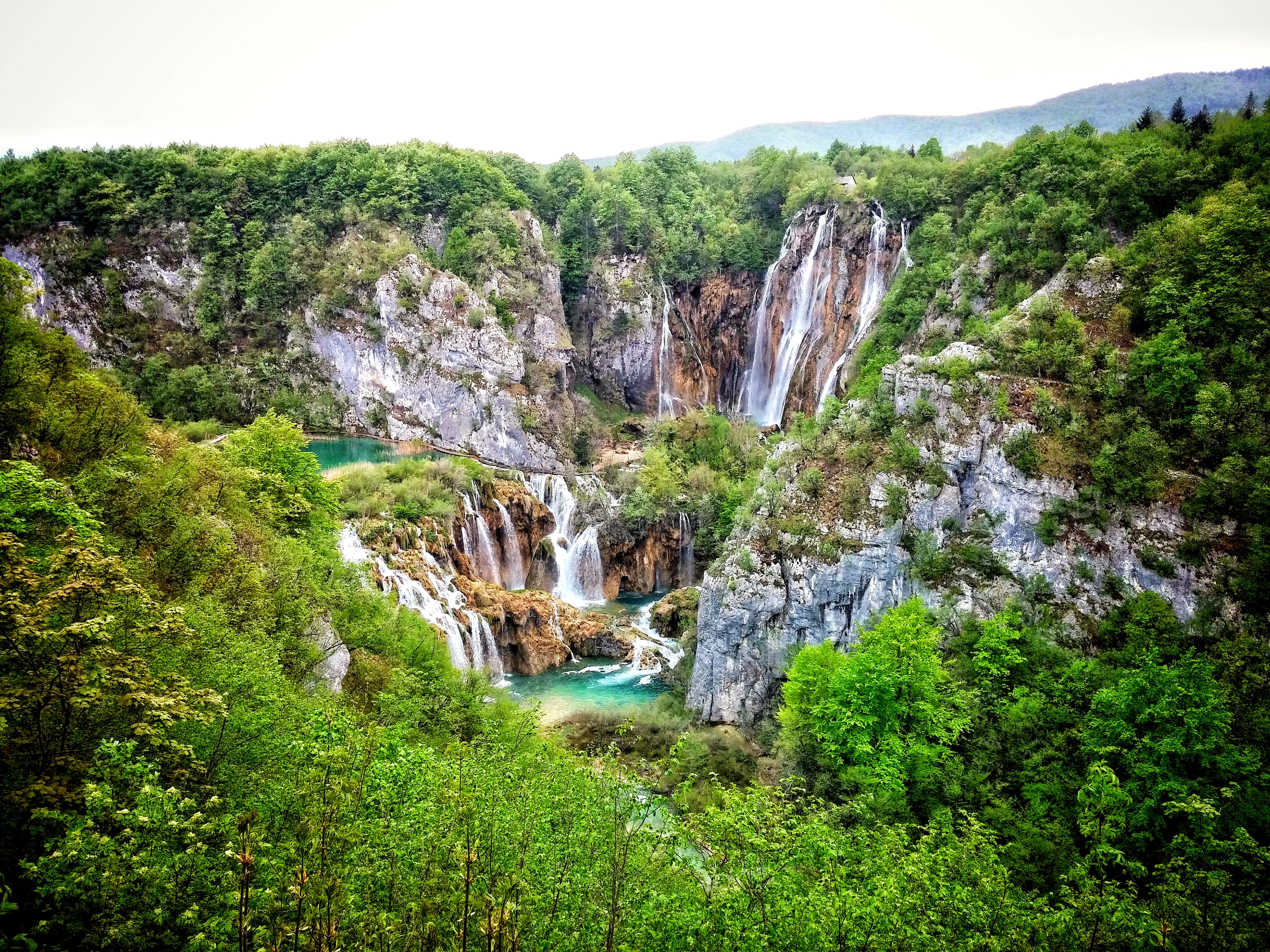 Waterfall Plitvice Lakes National Park Mountain Forest Lake 4160x3120