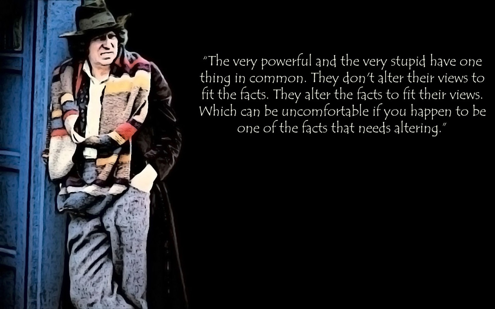 Quote Men Text Doctor Who The Doctor Tom Baker Fourth Doctor TARDiS Hat Scarf 1680x1050