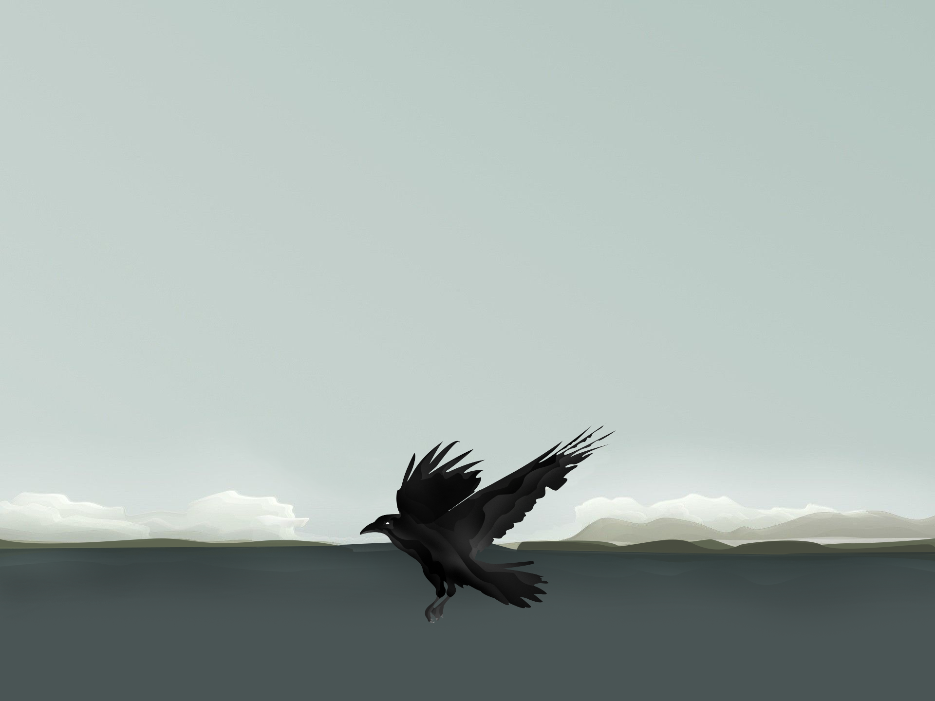 Abstract Polar Night Crow Raven 1920x1440
