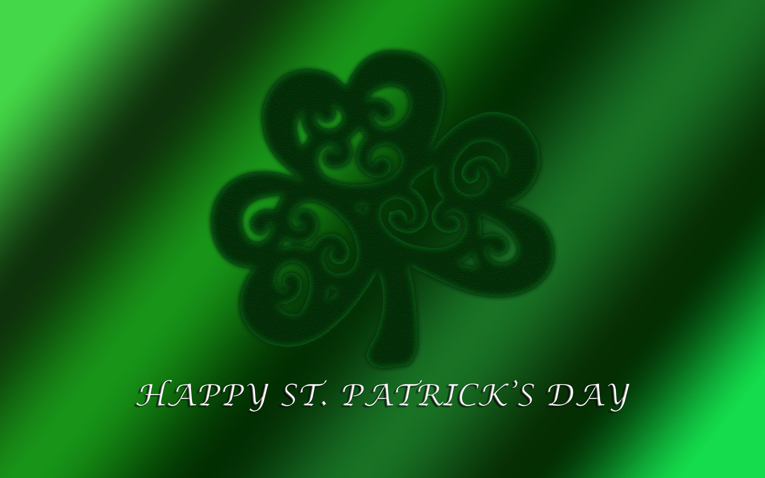 St Patricks Day Clover Green 2560x1600
