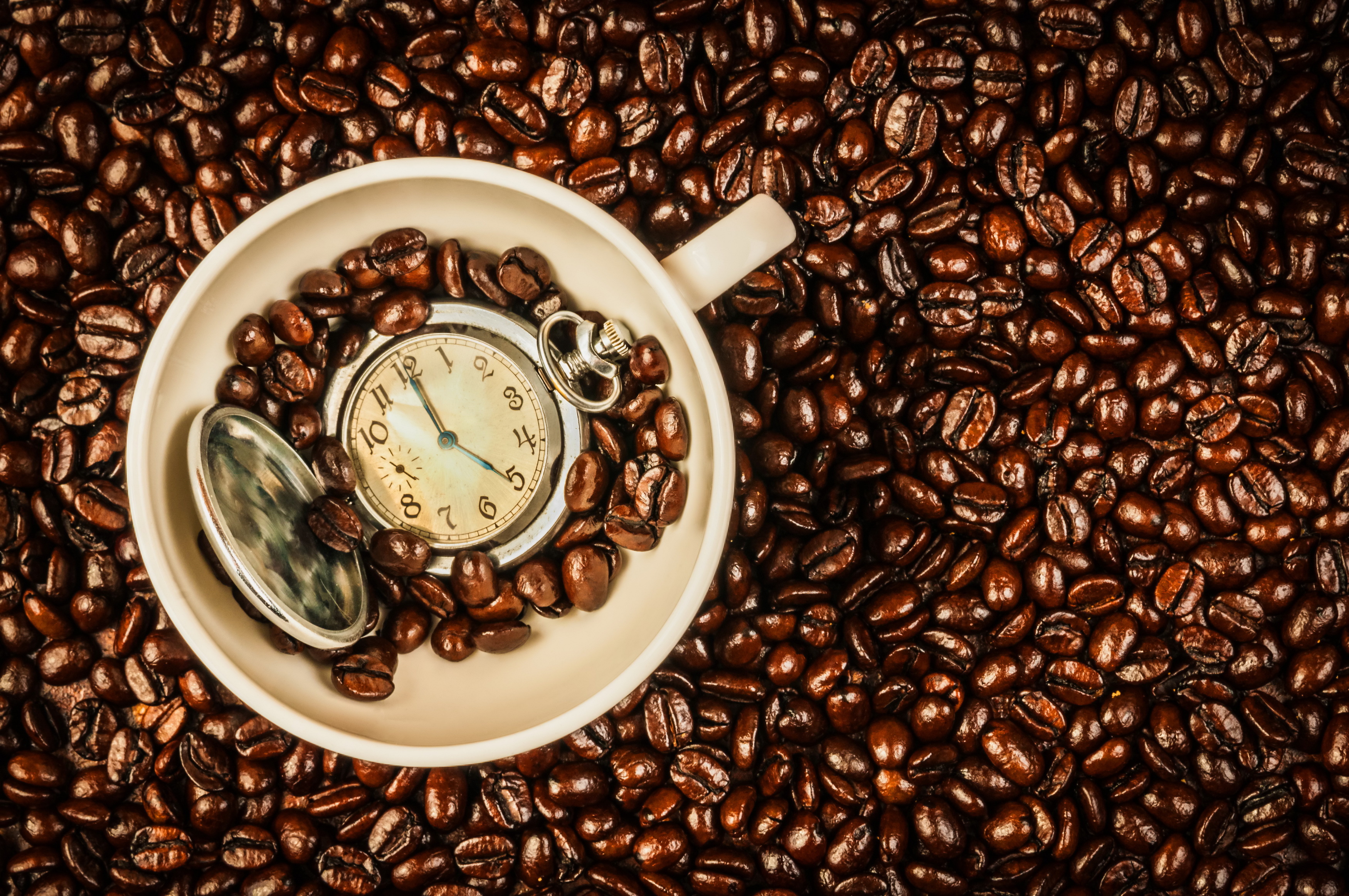 Coffee Beans Cup Watch Pocket Watch 3500x2325
