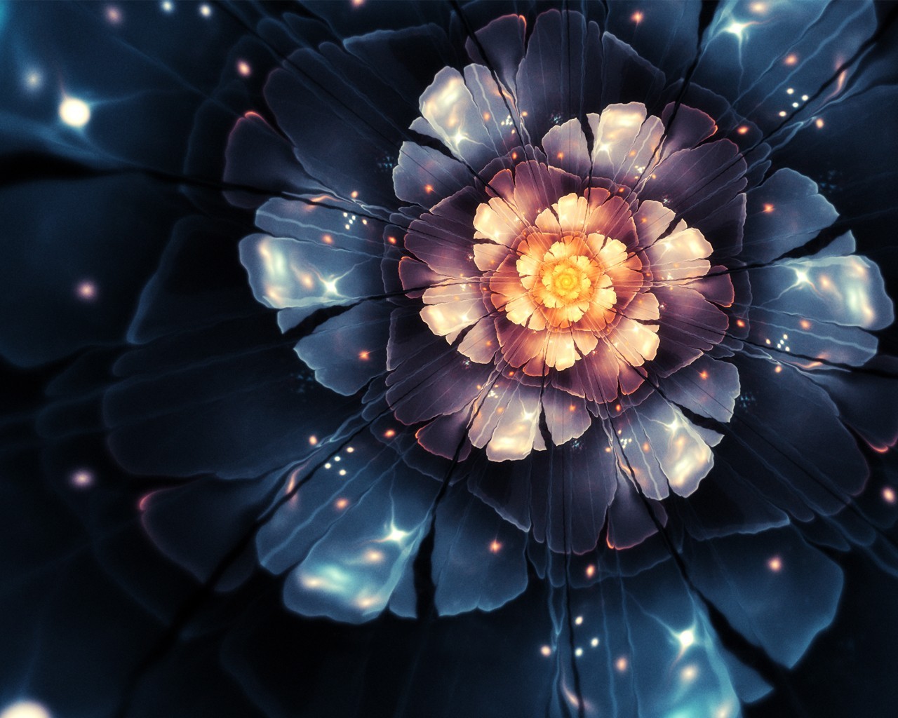 Abstract Fractal Fractal Flowers 1280x1024