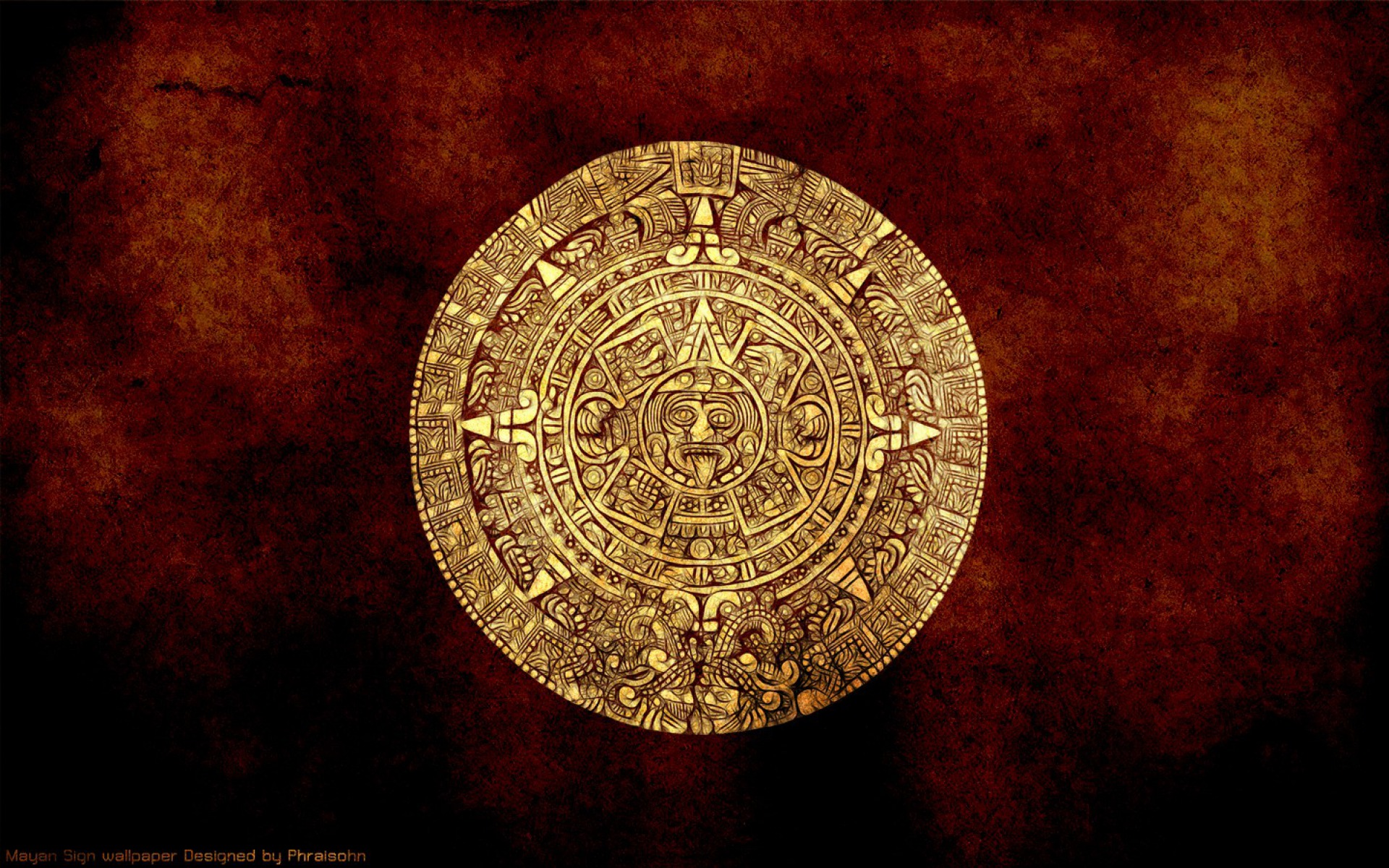 Abstract Calendar Gold Aztec 1920x1200