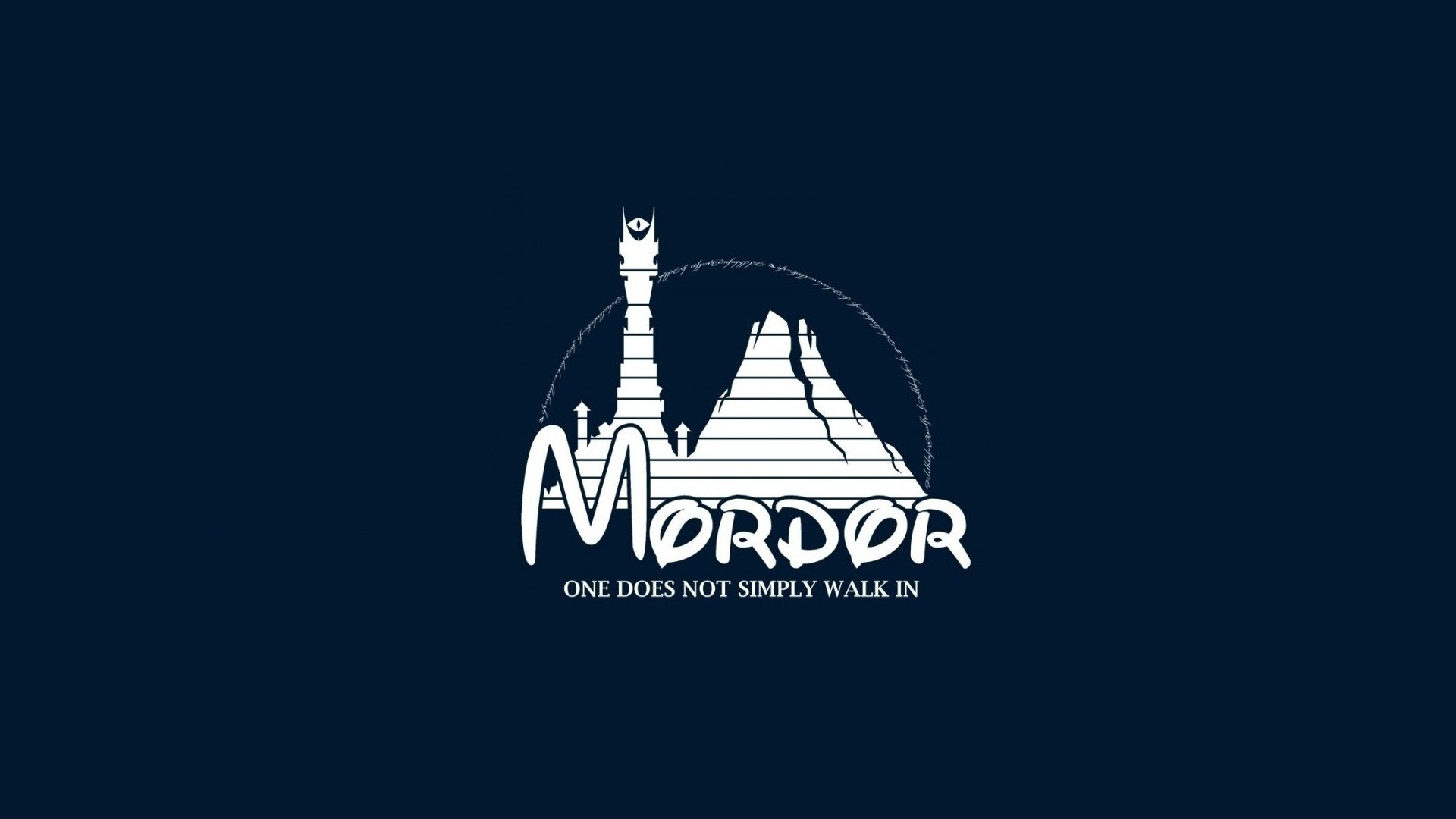 Humor Middle Earth Mordor Minimalism Walt Disney The Lord Of The Rings Mordor Text Blue 1920x1080