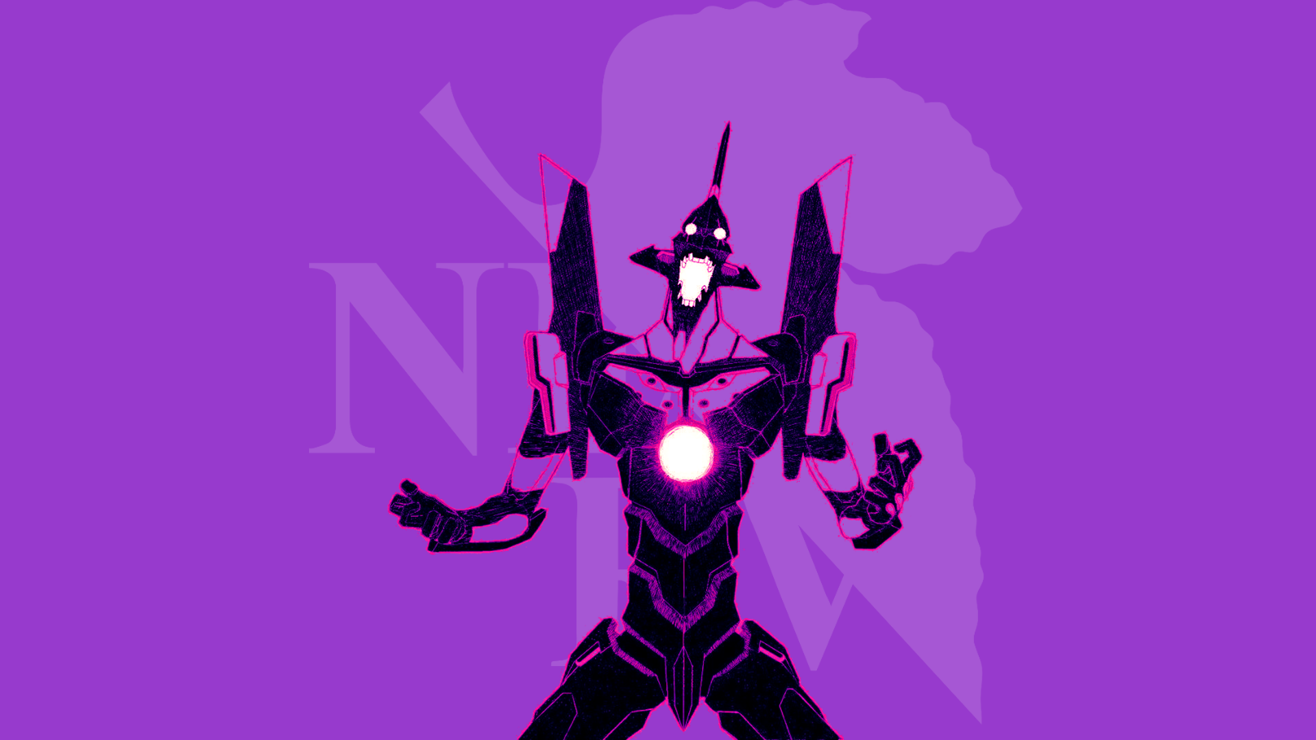 Neon Genesis Evangelion EVA Unit 01 Anime Purple Background 1920x1080