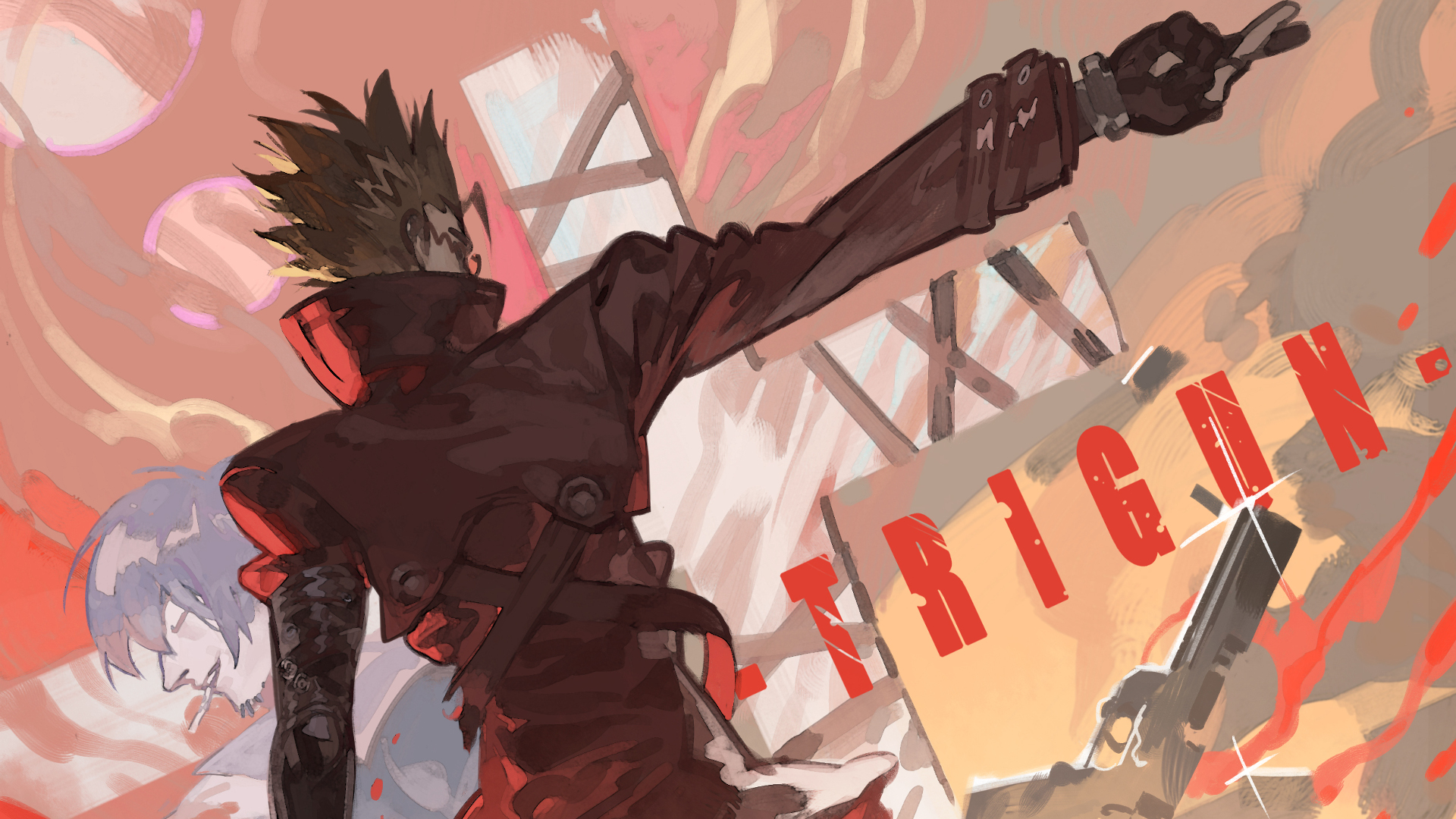 Digital Art Artwork Trigun Vash The Stampede Nicholas D Wolfwood 1920x1080