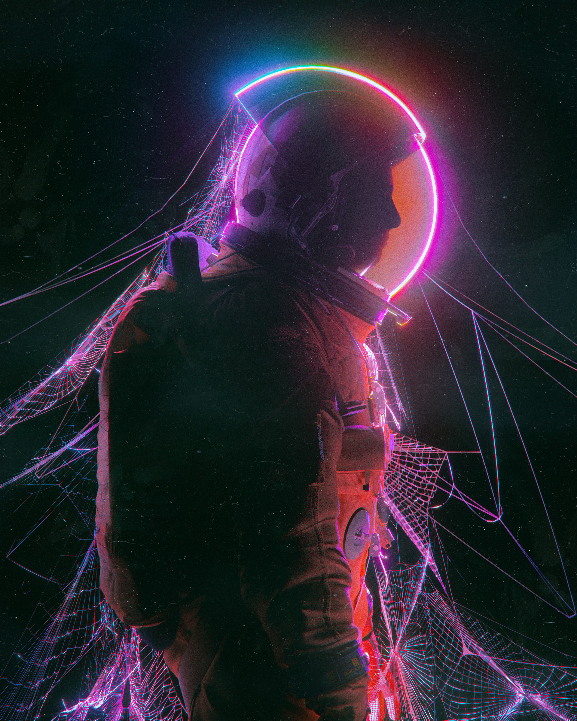 Beeple Digital Astronaut Neon Lights 3D 1920x2400