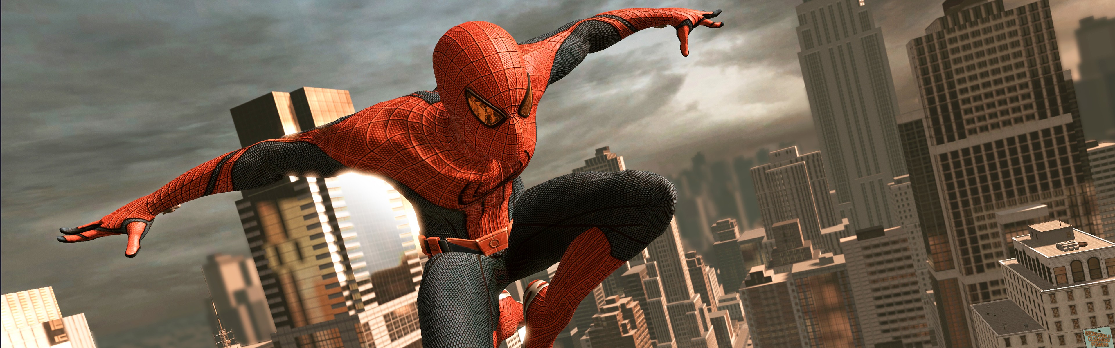 Amazing Spider Man Video Games City Manhattan Dual Monitors Multiple Display New York City Superhero 3840x1200