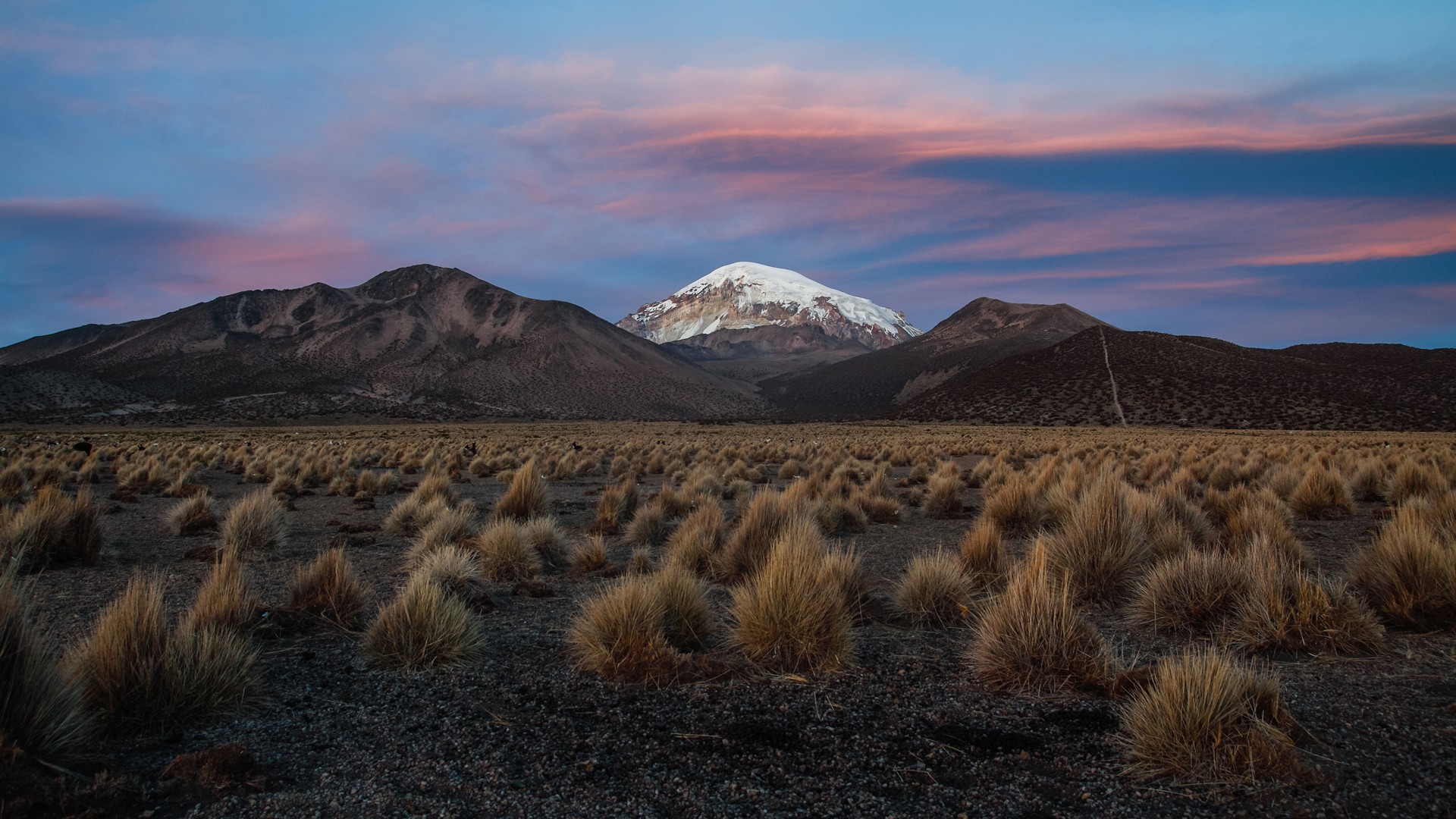 Landscape Desert Mountains Snowy Mountain National Park Bolivia 1920x1080