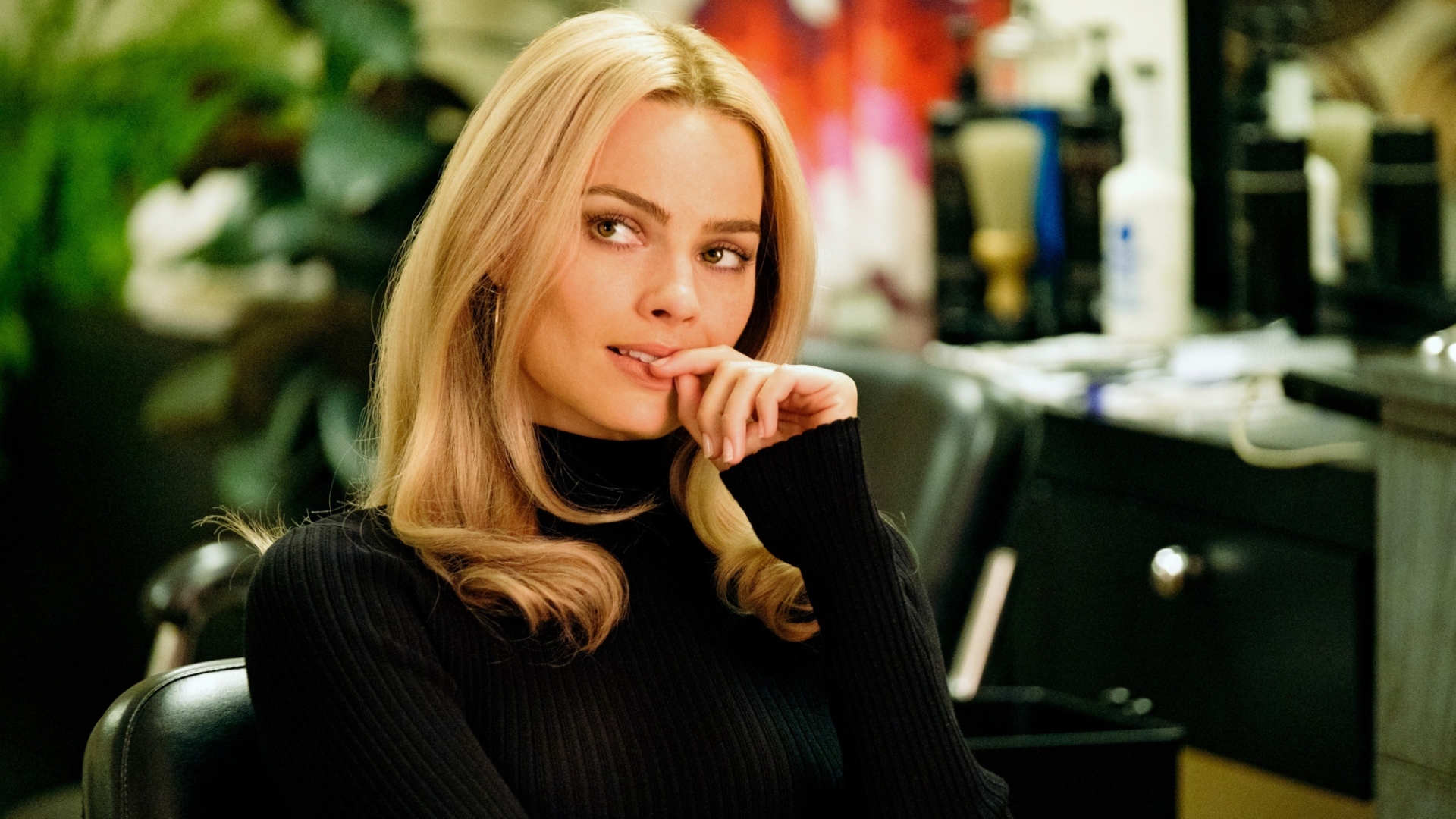 Women Actress Blonde Long Hair Once Upon A Time In Hollywood Margot Robbie Movies Finger On Lips Bla 1920x1080