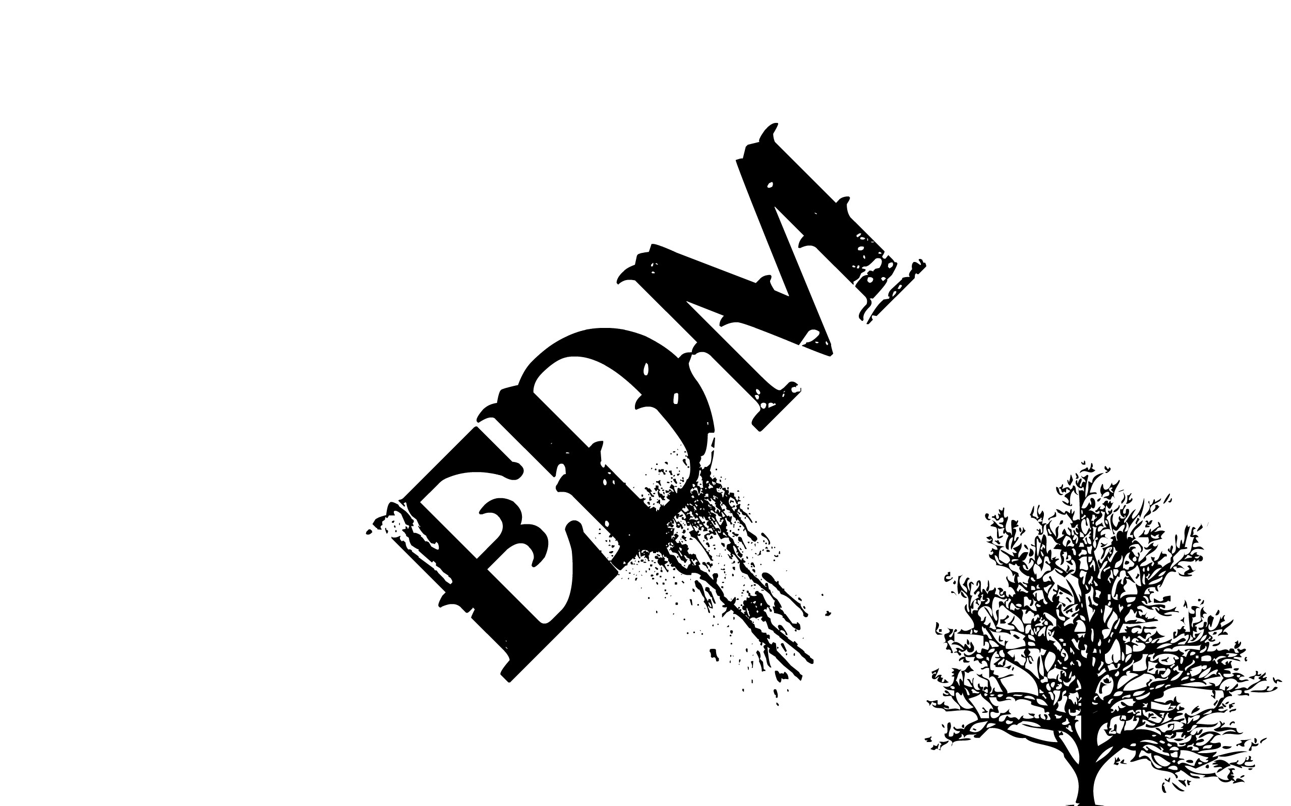 EDM Trees Monochrome Simple Background White Background 2560x1600