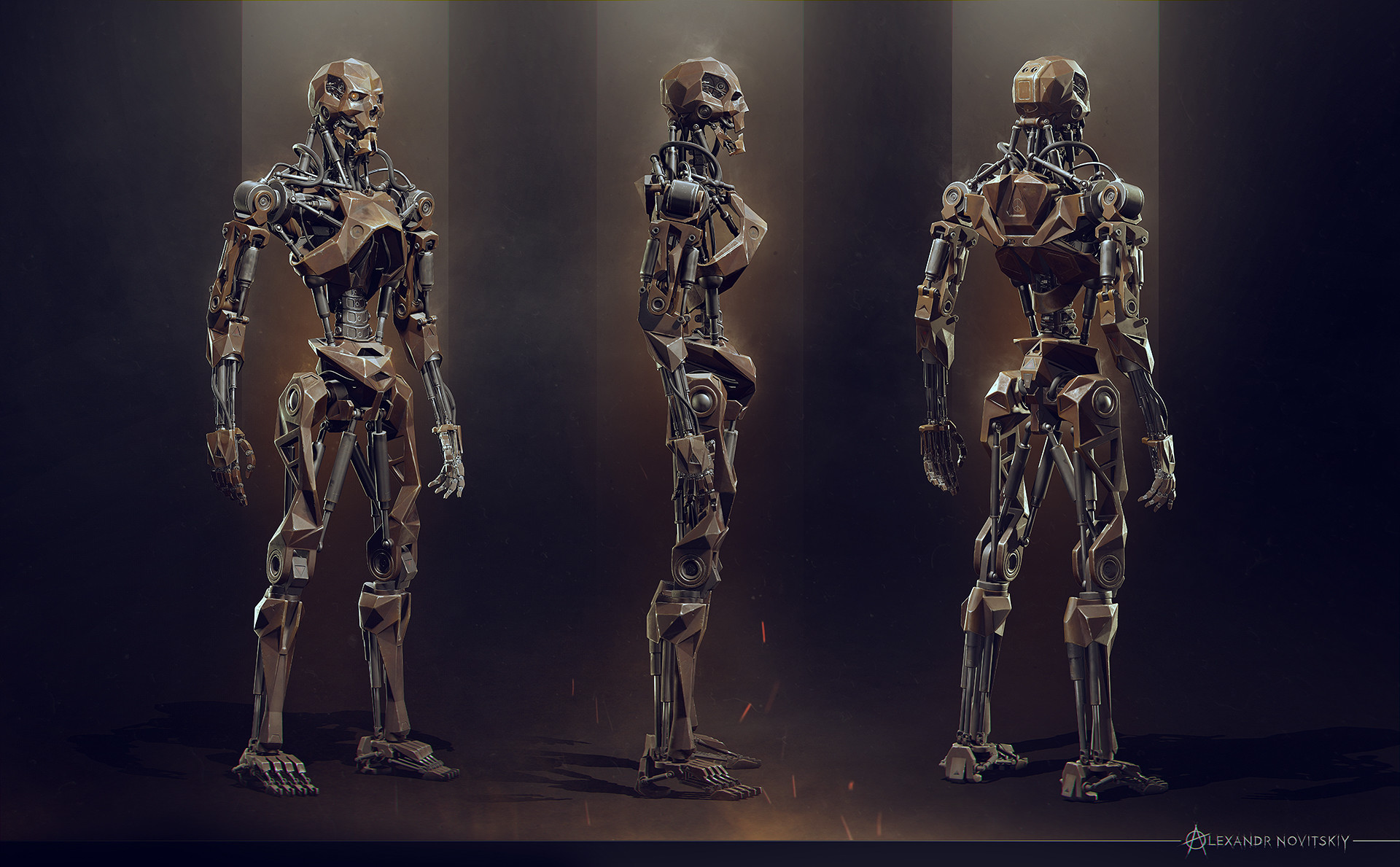 Alexandr Novitskiy 3D Render Terminator Machine Endoskeleton Old 1920x1189