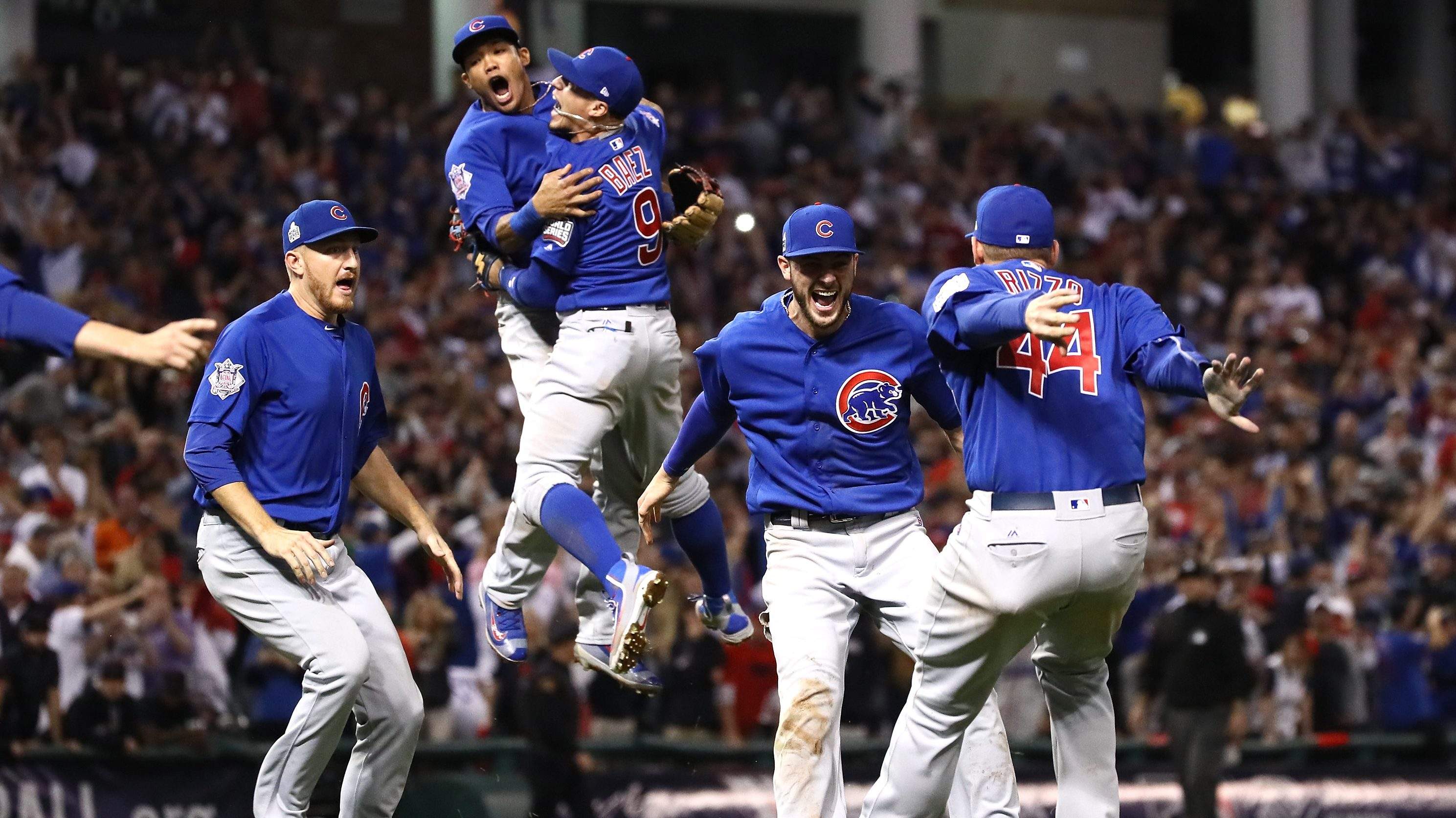 Cubs World Series Addison Russel Javier Baez Kris Bryant Anthony Rizzo Sport Sports Men Jumping Open 2977x1672