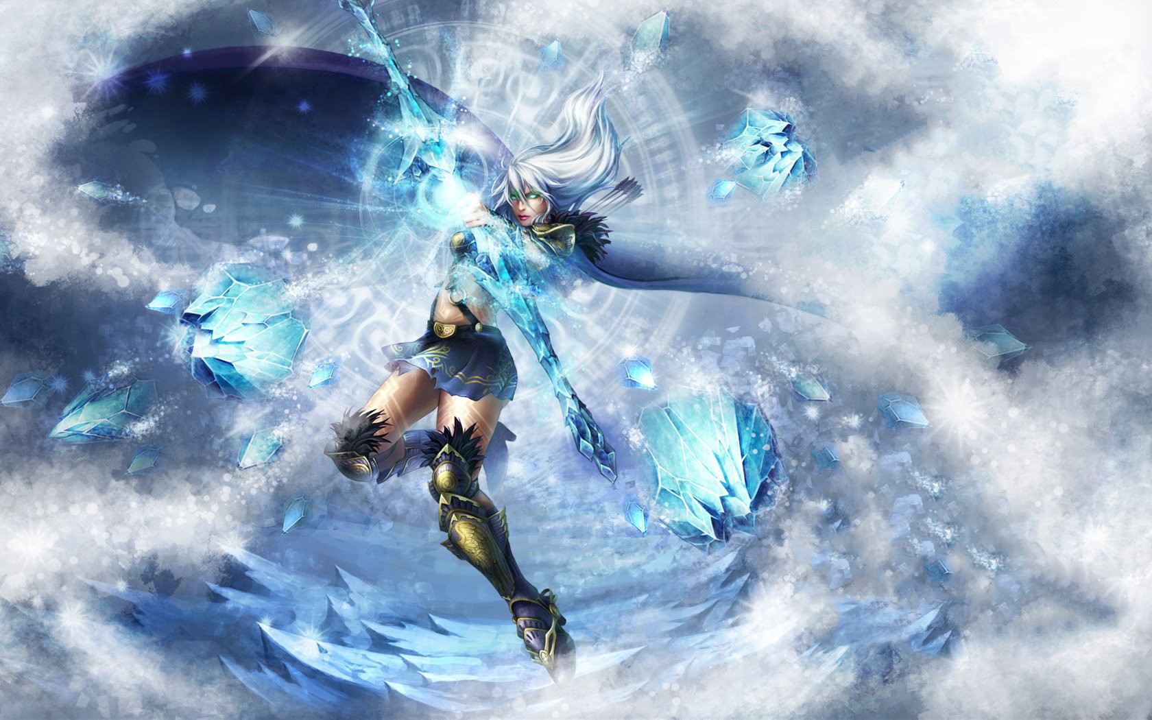 League Of Legends Ashe PC Gaming Fantasy Girl Fantasy Art 1680x1050