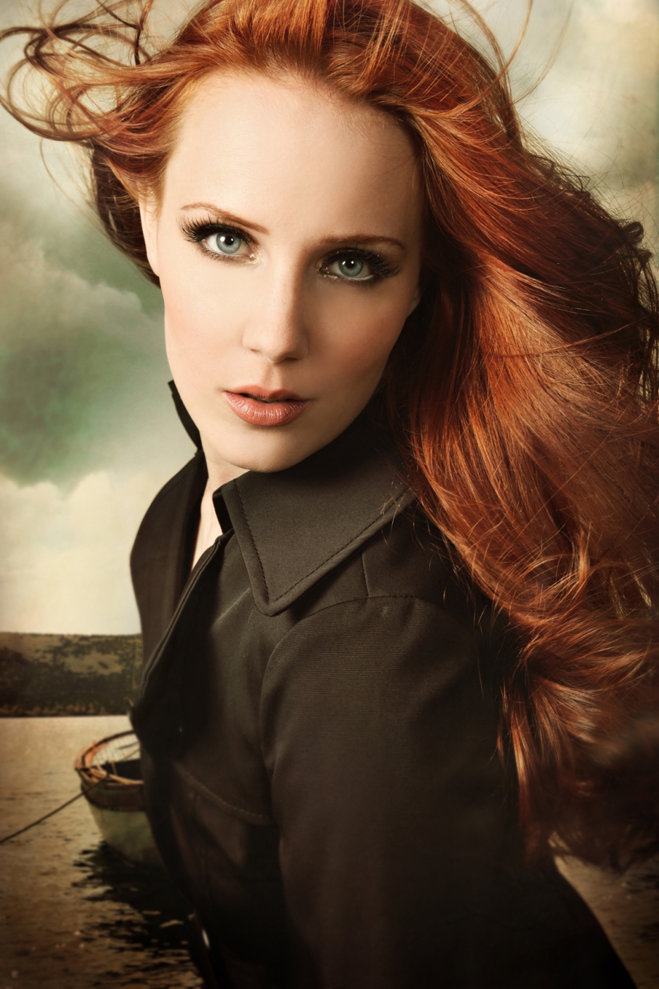 Simone Simons Redhead Women Singer Symphonic Metal Music Black Clothes Metalheads Alternative Subcul 936x1404