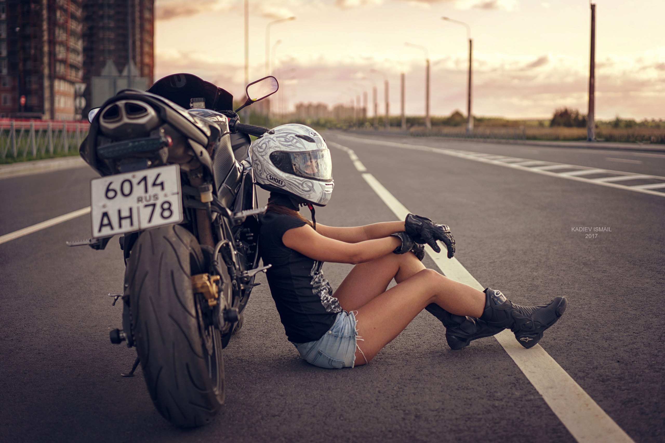 Women Model Kadiev Ismail Women With Bikes Helmet Motorcycle Women Outdoors Vehicle 2560x1707
