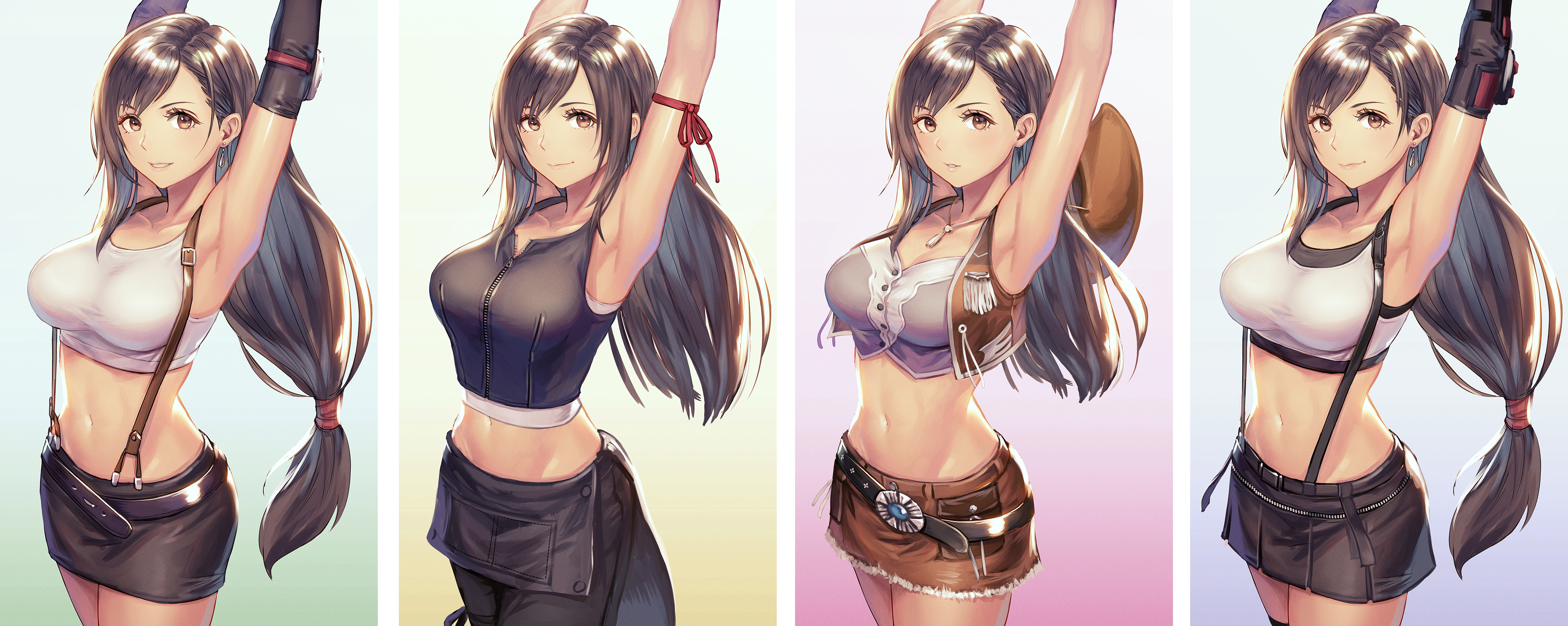 Tifa Lockhart Black Hair Final Fantasy Vii Brown Eyes Final Fantasy Vii Remake Final Fantasy 7 Adven 4015x1602