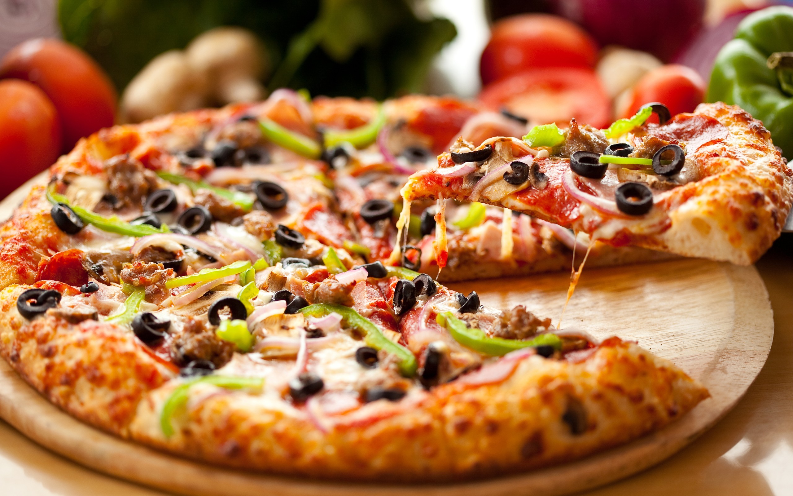 Food Pizza Dishes Depth Of Field 2560x1600
